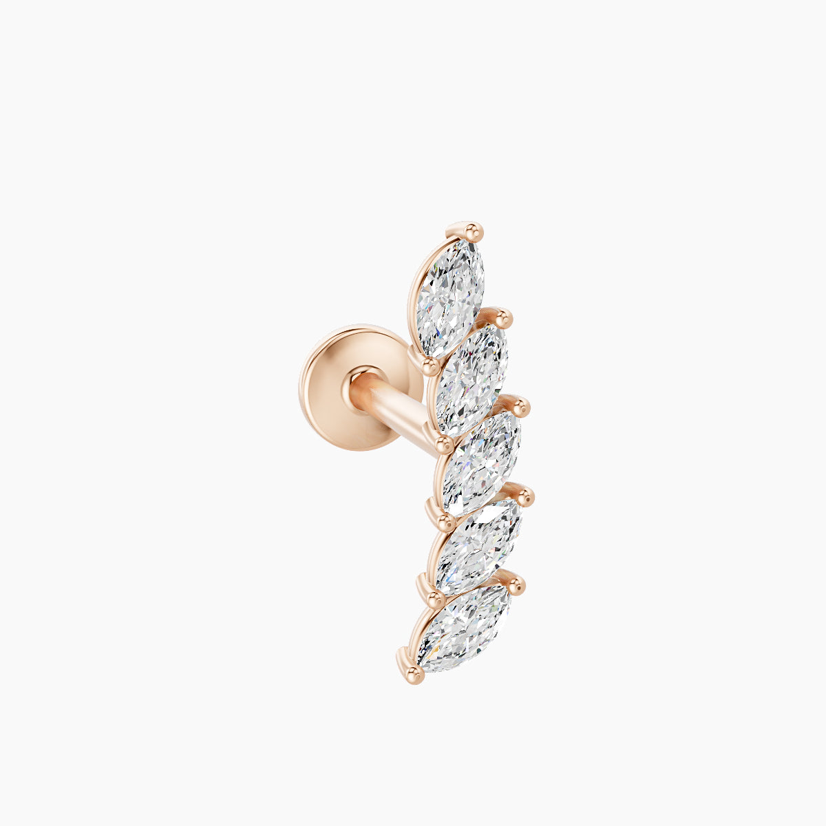 Celeste | 18k Rose Gold 11 mm 8 mm Long Diamond Left Piercing