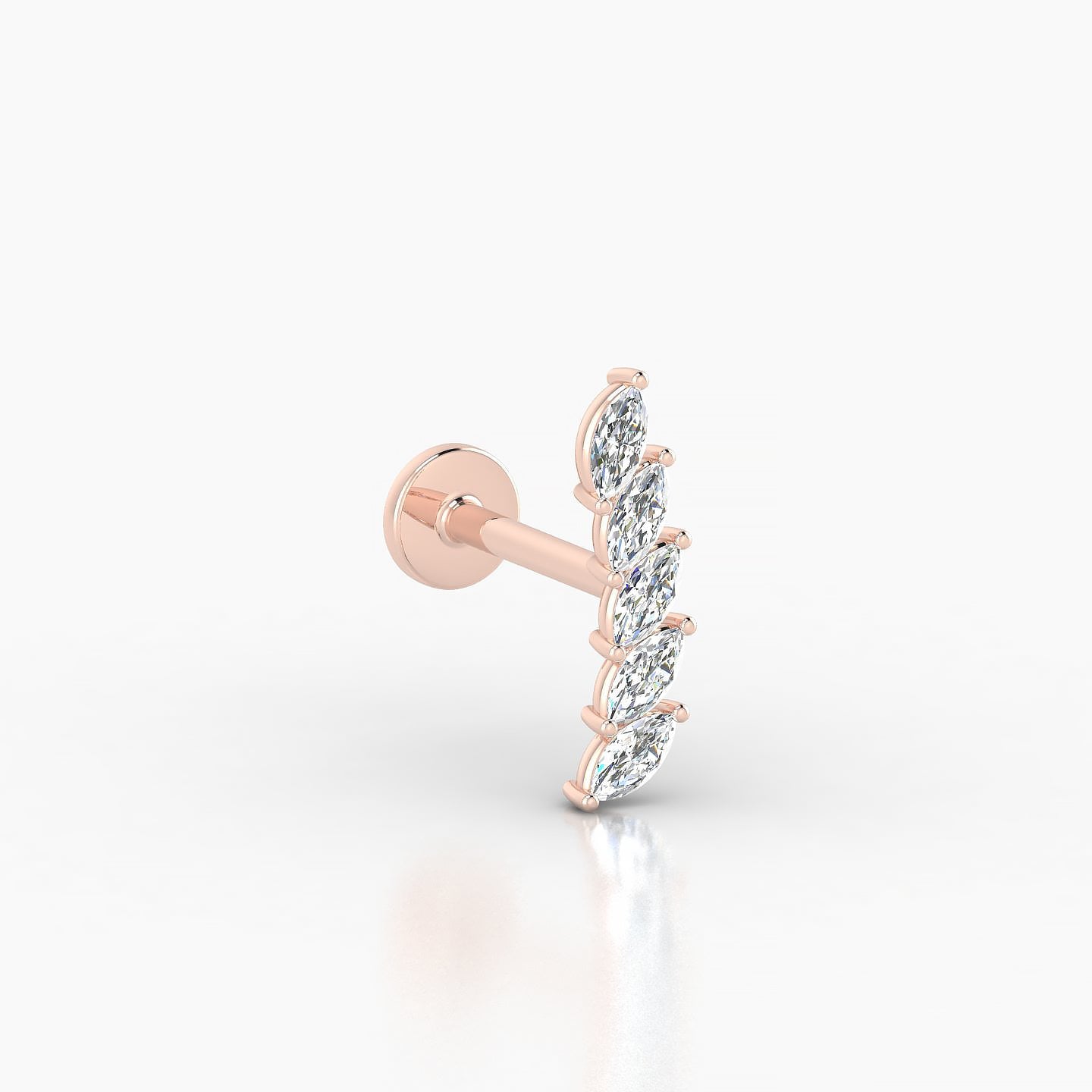 Celeste | 18k Rose Gold 11 mm 8 mm Long Diamond Left Piercing