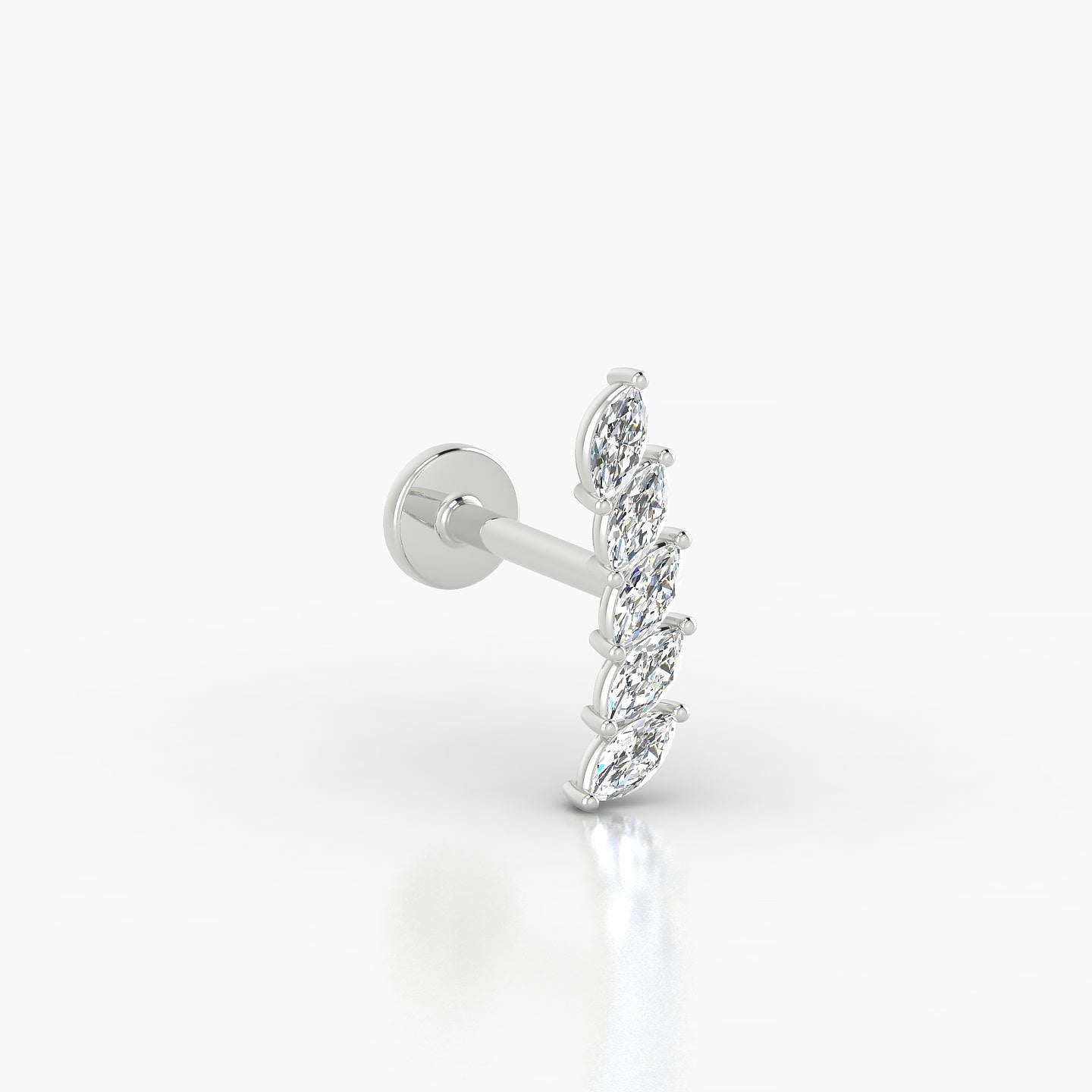 Celeste | 18k White Gold 11 mm 8 mm Long Diamond Left Piercing