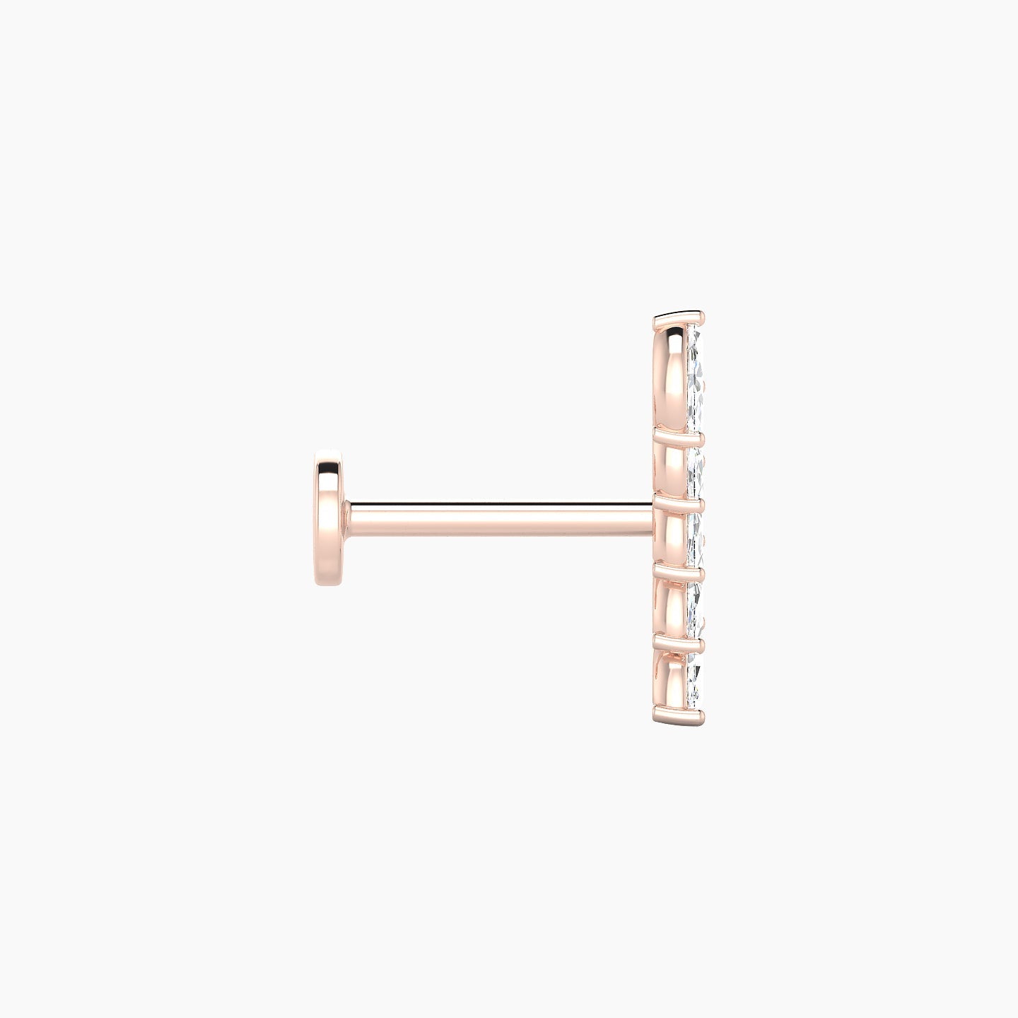 Celeste | 18k Rose Gold 11 mm 8 mm Long Diamond Left Piercing