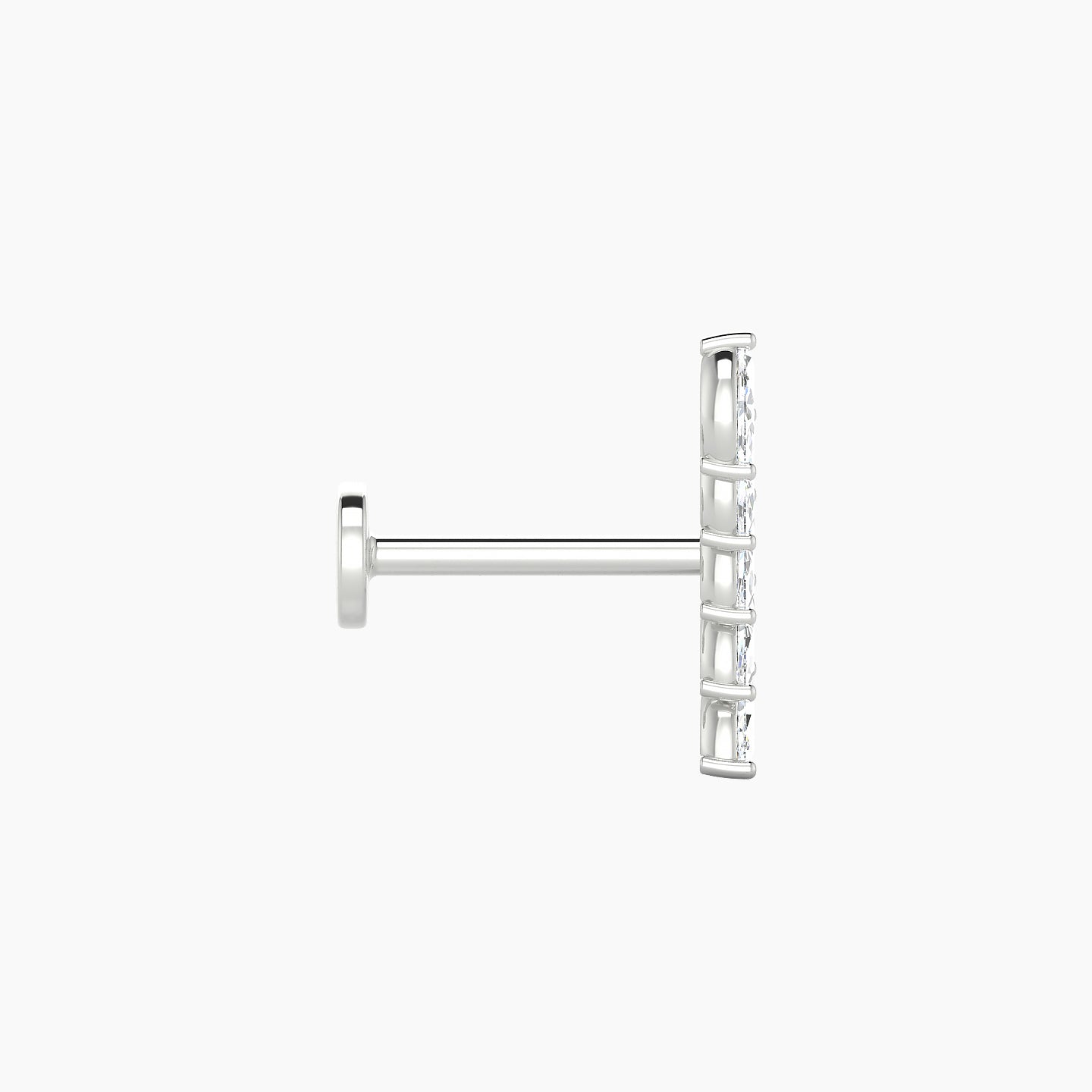 Celeste | 18k White Gold 11 mm 8 mm Long Diamond Left Piercing