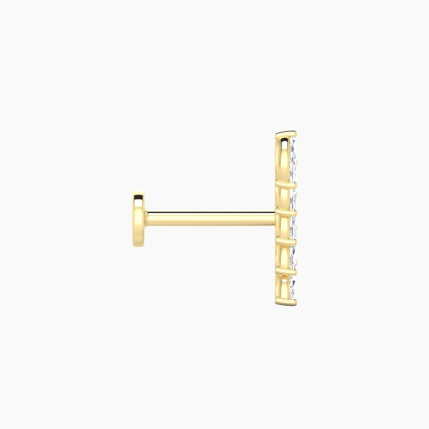 Celeste | 18k Yellow Gold 11 mm 8 mm Long Diamond Left Piercing