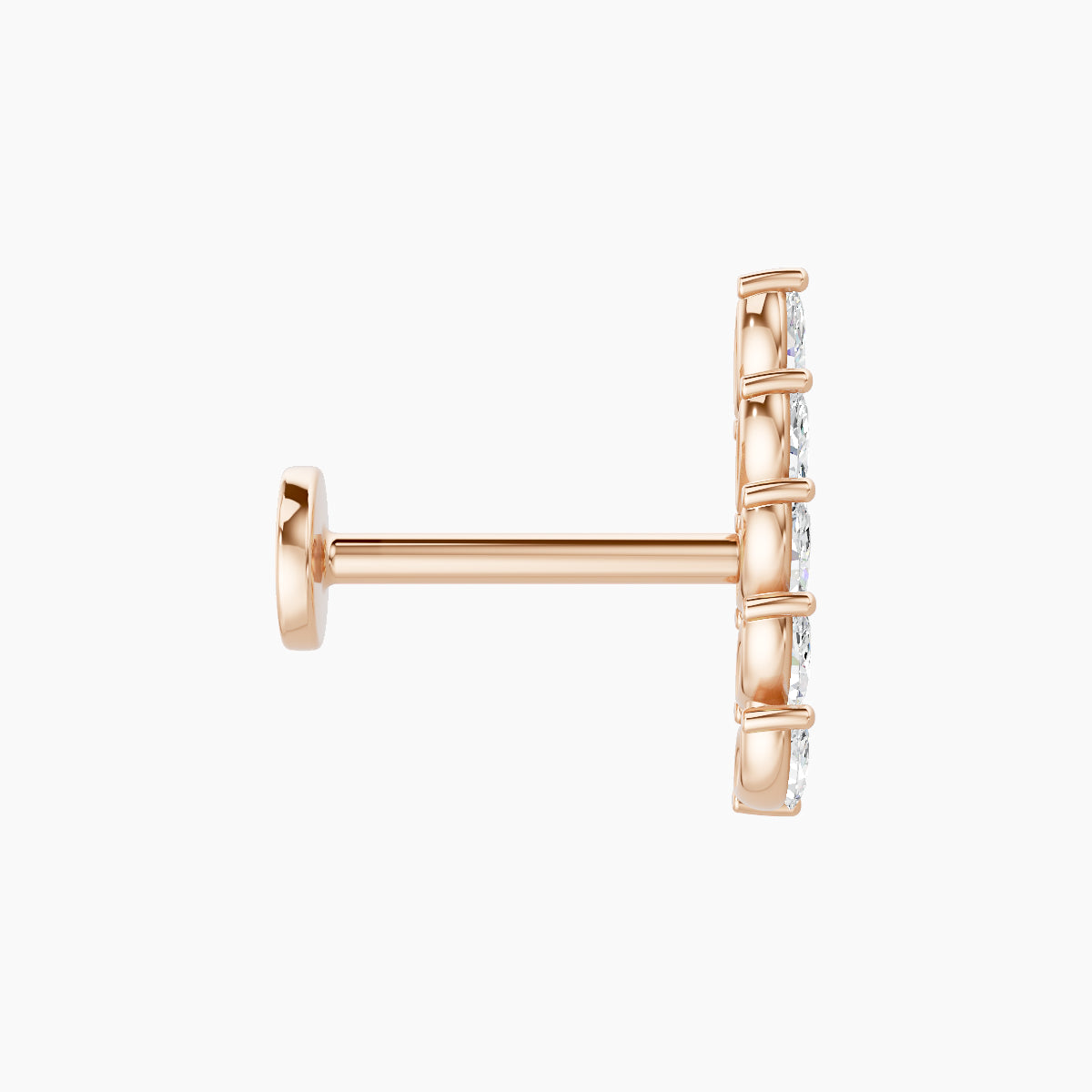 Celeste | 18k Rose Gold 11 mm 8 mm Long Diamond Right Piercing