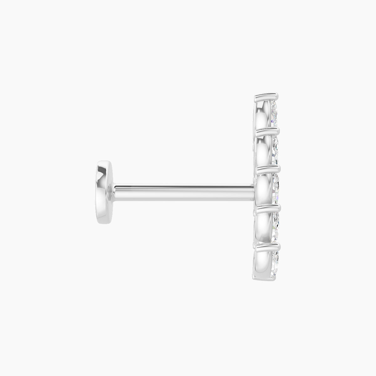 Celeste | 18k White Gold 11 mm 8 mm Long Diamond Right Piercing