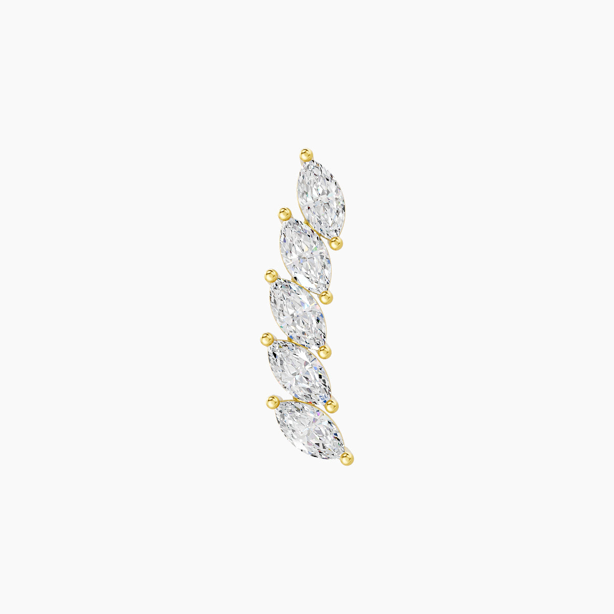 Celeste | 18k Yellow Gold 11 mm 8 mm Long Diamond Right Piercing