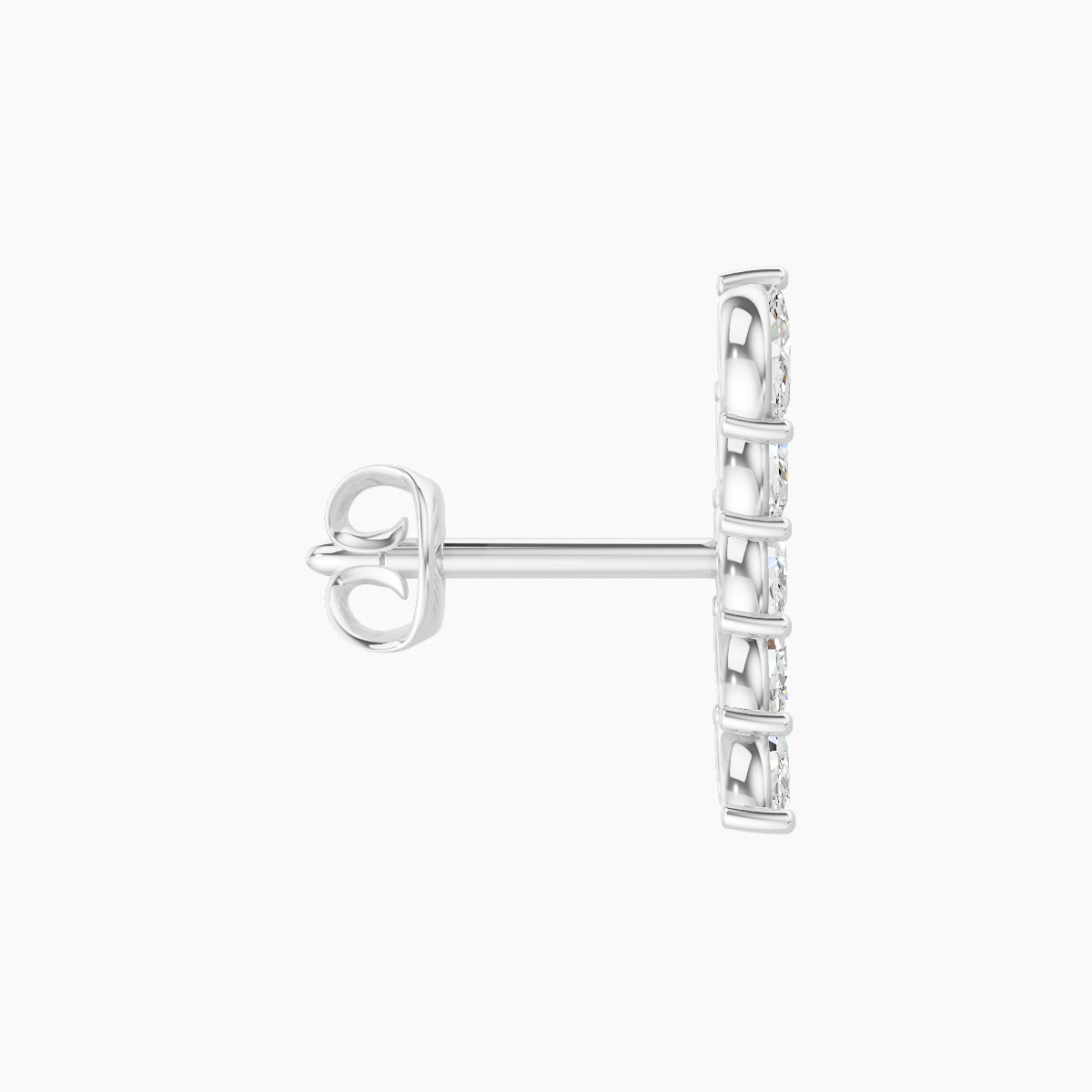 Celeste | 18k White Gold 11 mm Long Diamond Left Earring