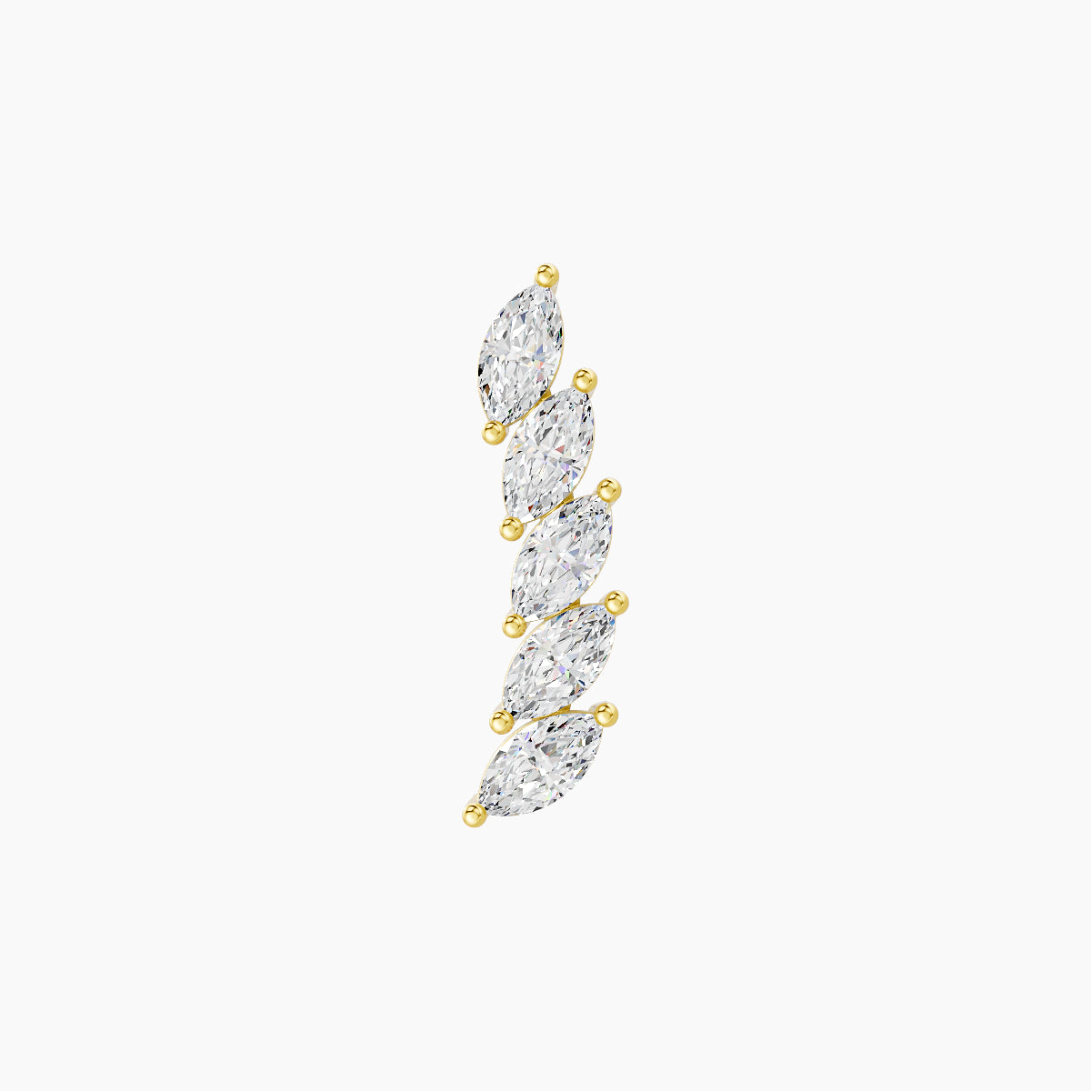 Celeste | 18k Yellow Gold 11 mm Long Diamond Left Earring