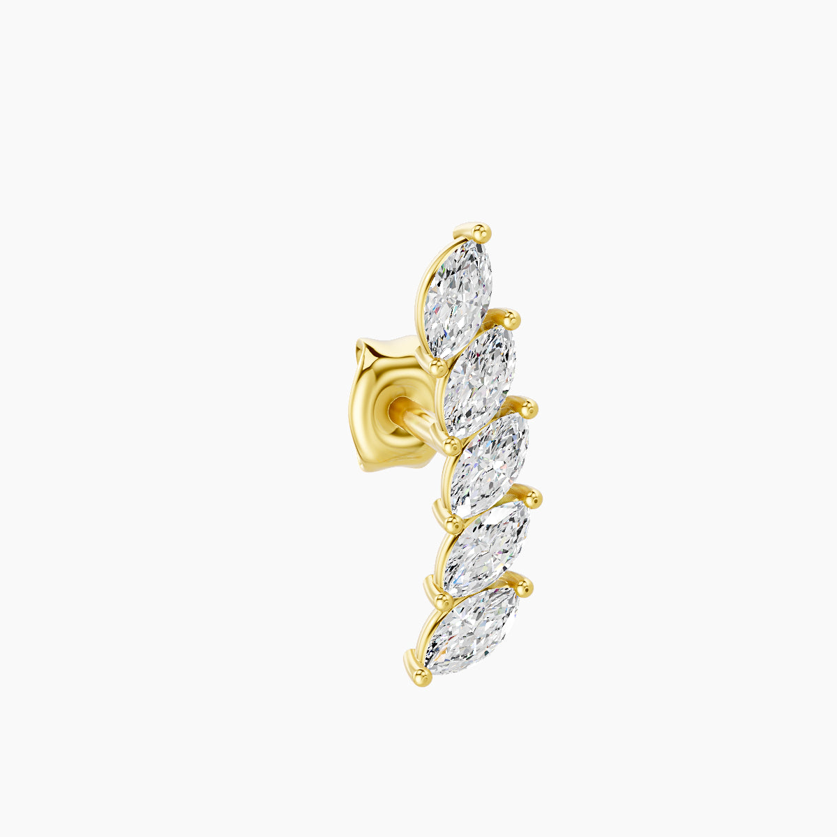 Celeste | 18k Yellow Gold 11 mm Long Diamond Left Earring