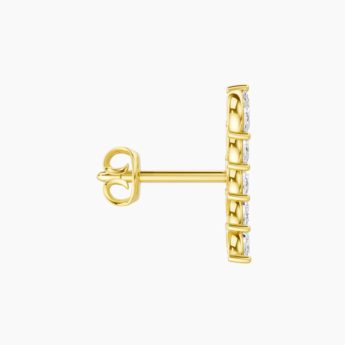 Celeste | 18k Yellow Gold 11 mm Long Diamond Left Earring