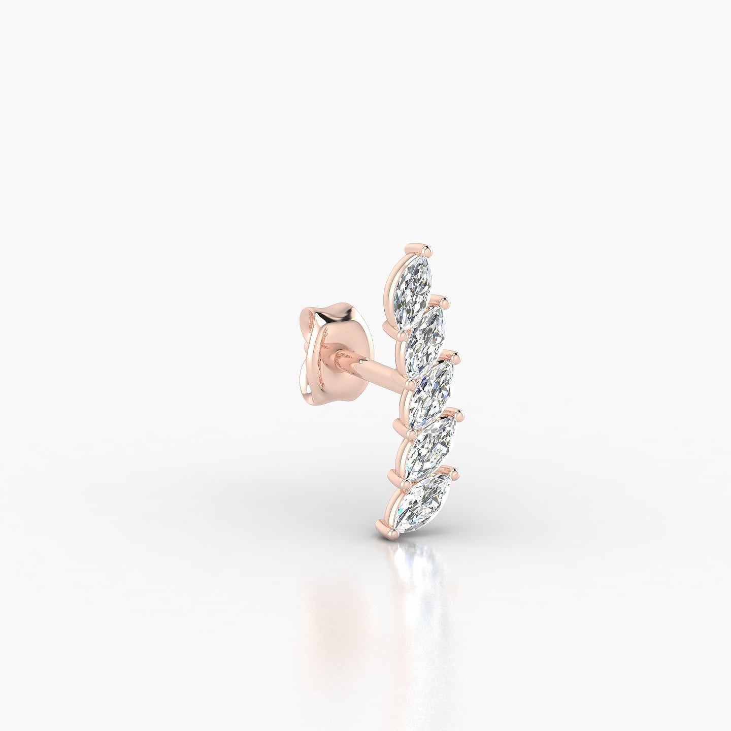 Celeste | 18k Rose Gold 11 mm Long Diamond Left Earring