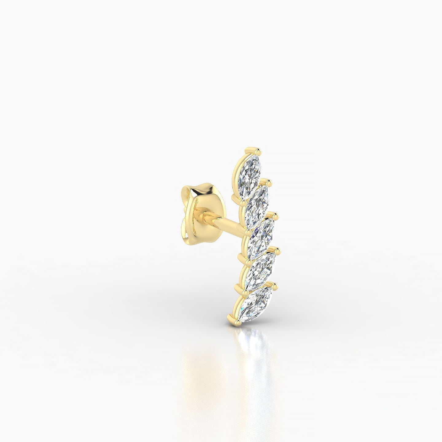 Celeste | 18k Yellow Gold 11 mm Long Diamond Left Earring