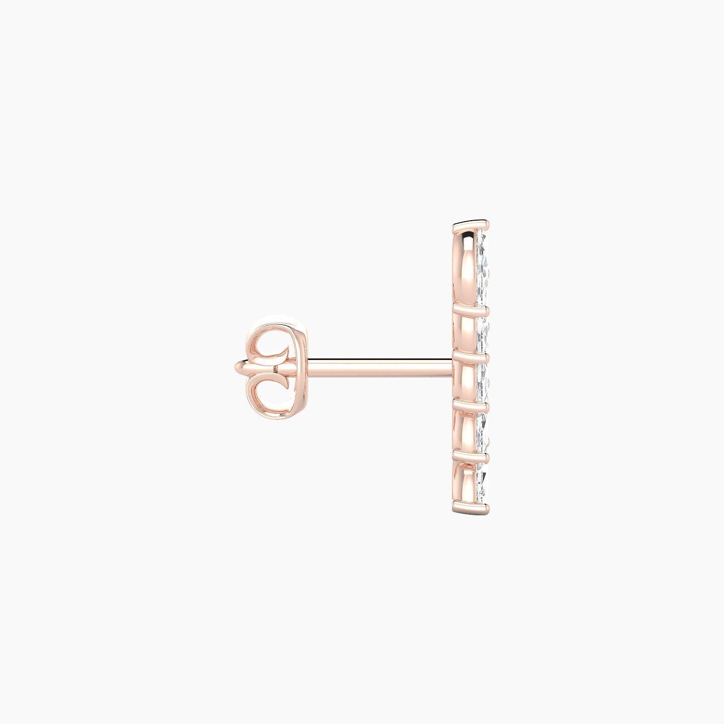 Celeste | 18k Rose Gold 11 mm Long Diamond Left Earring