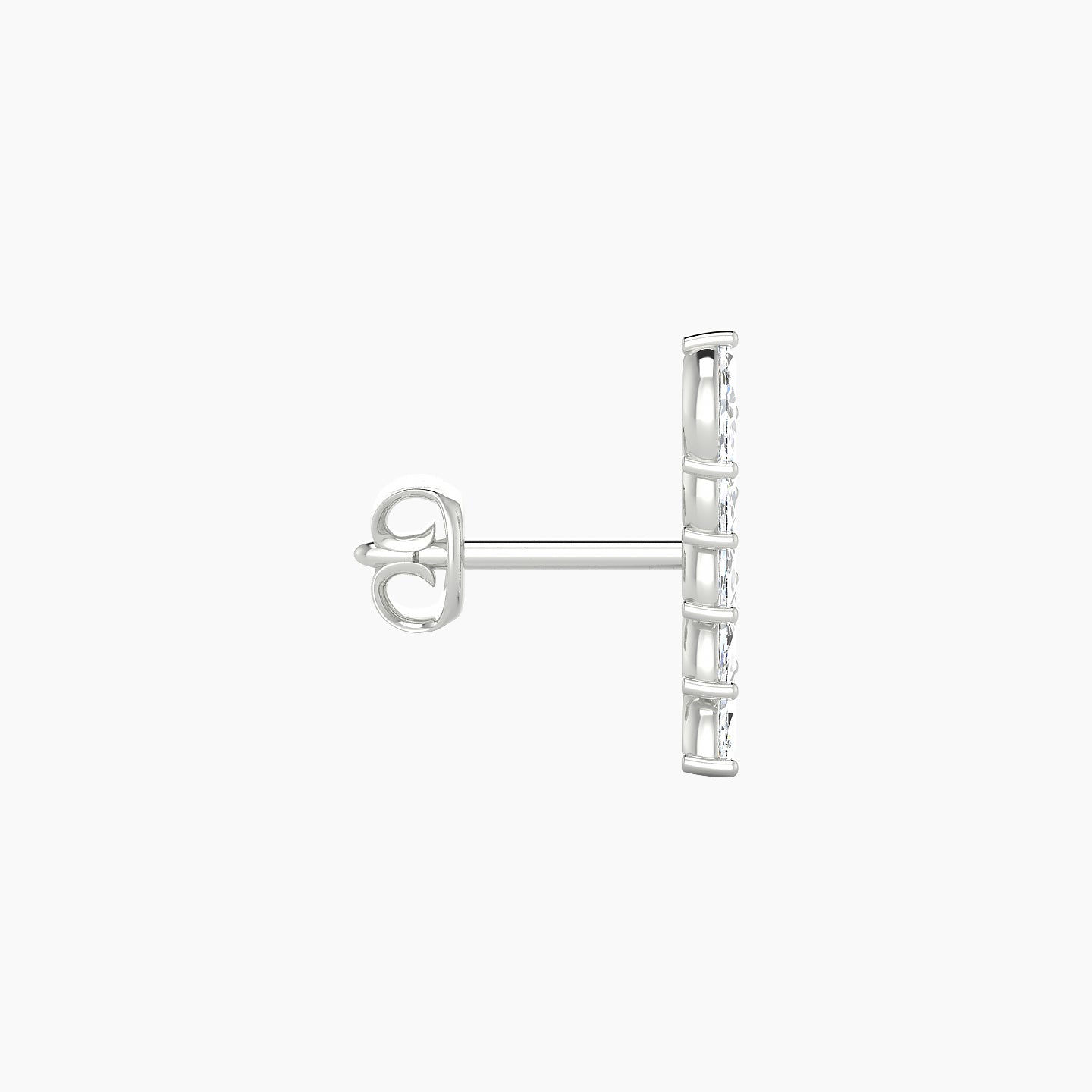 Celeste | 18k White Gold 11 mm Long Diamond Left Earring