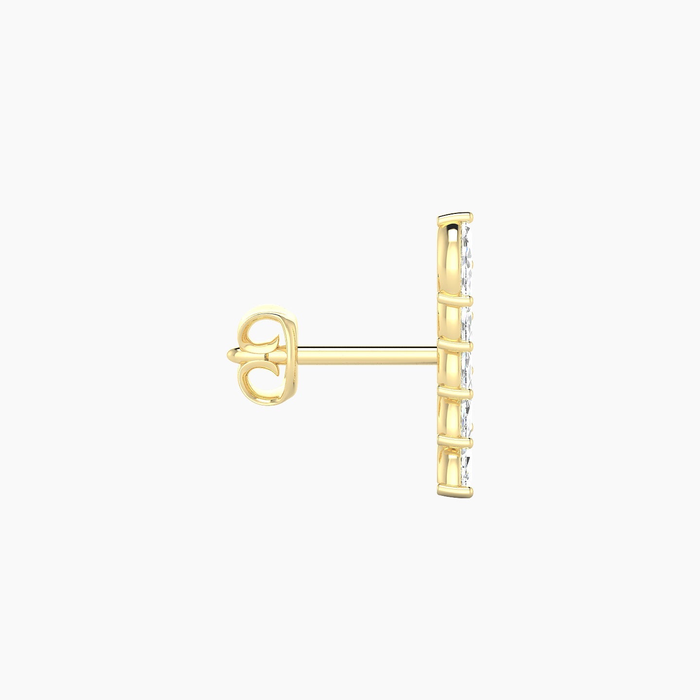 Celeste | 18k Yellow Gold 11 mm Long Diamond Left Earring