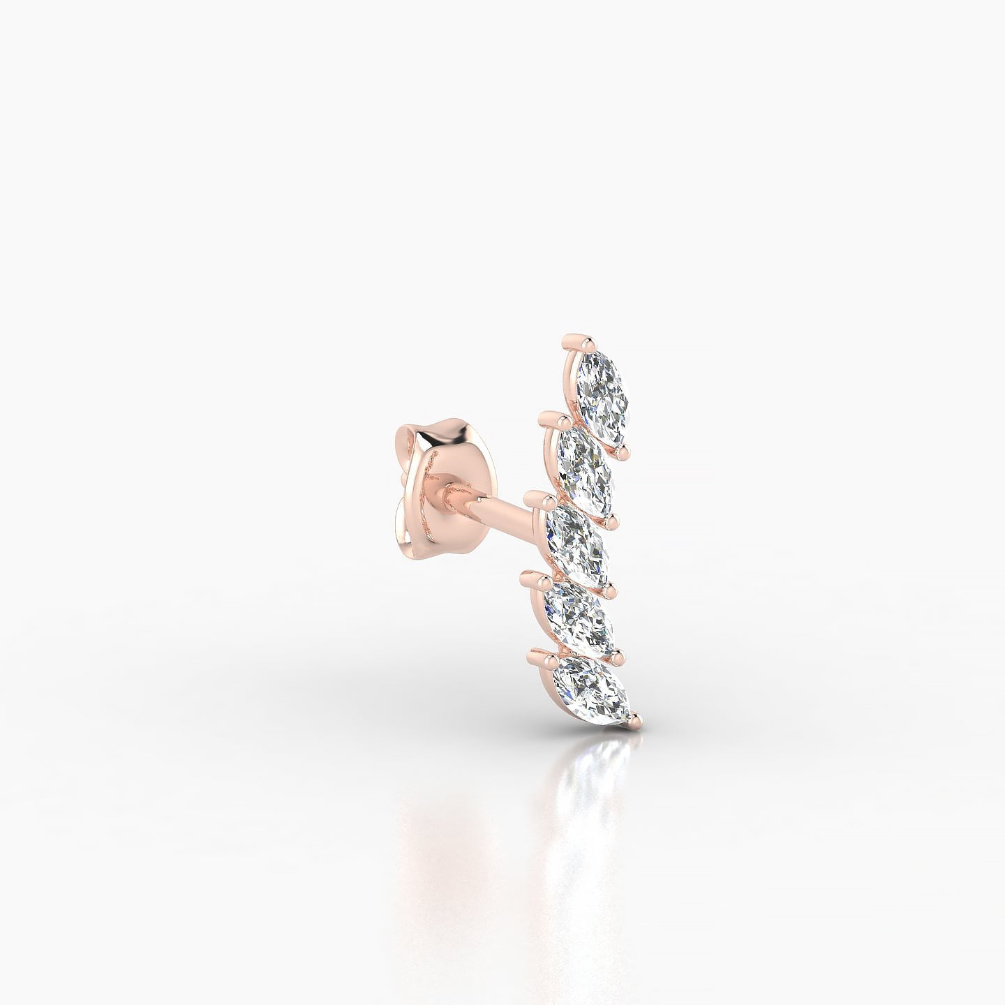 Celeste | 18k Rose Gold 11 mm Long Diamond Right Earring