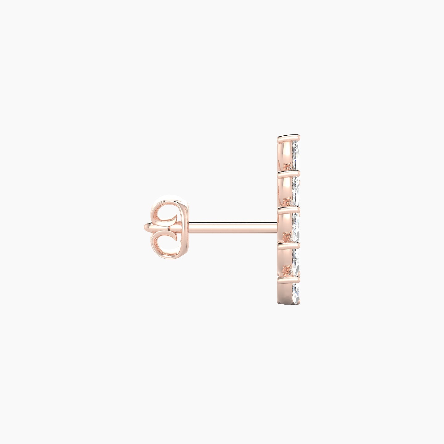 Celeste | 18k Rose Gold 11 mm Long Diamond Right Earring