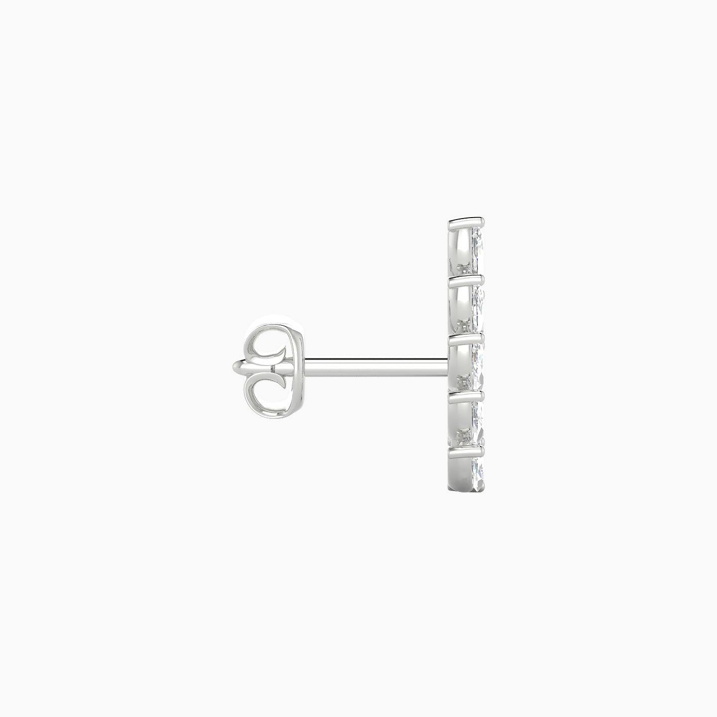 Celeste | 18k White Gold 11 mm Long Diamond Right Earring