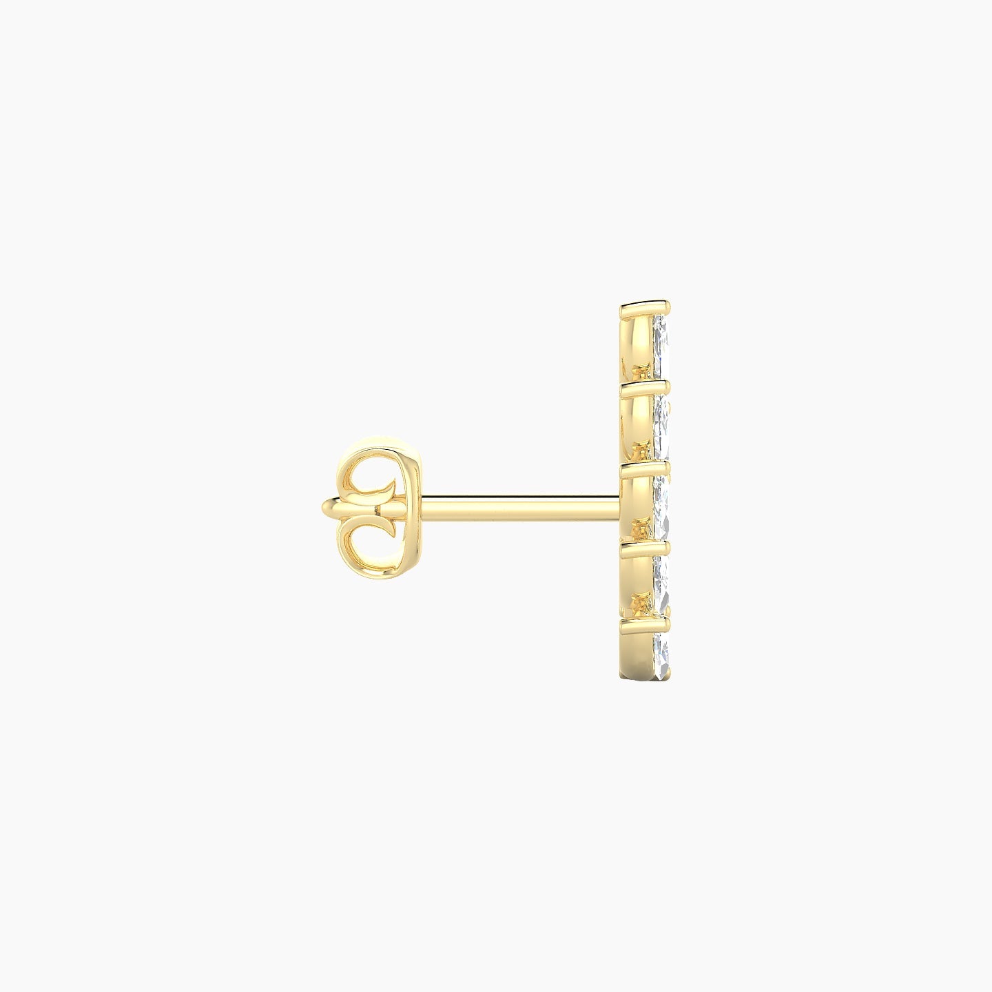 Celeste | 18k Yellow Gold 11 mm Long Diamond Right Earring