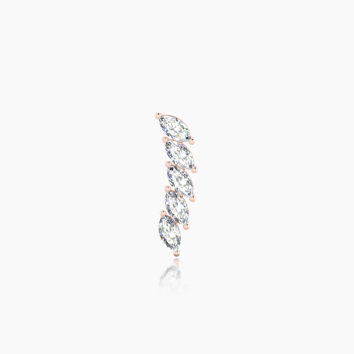 Celeste | 18k Rose Gold 11 mm Long Diamond Earring