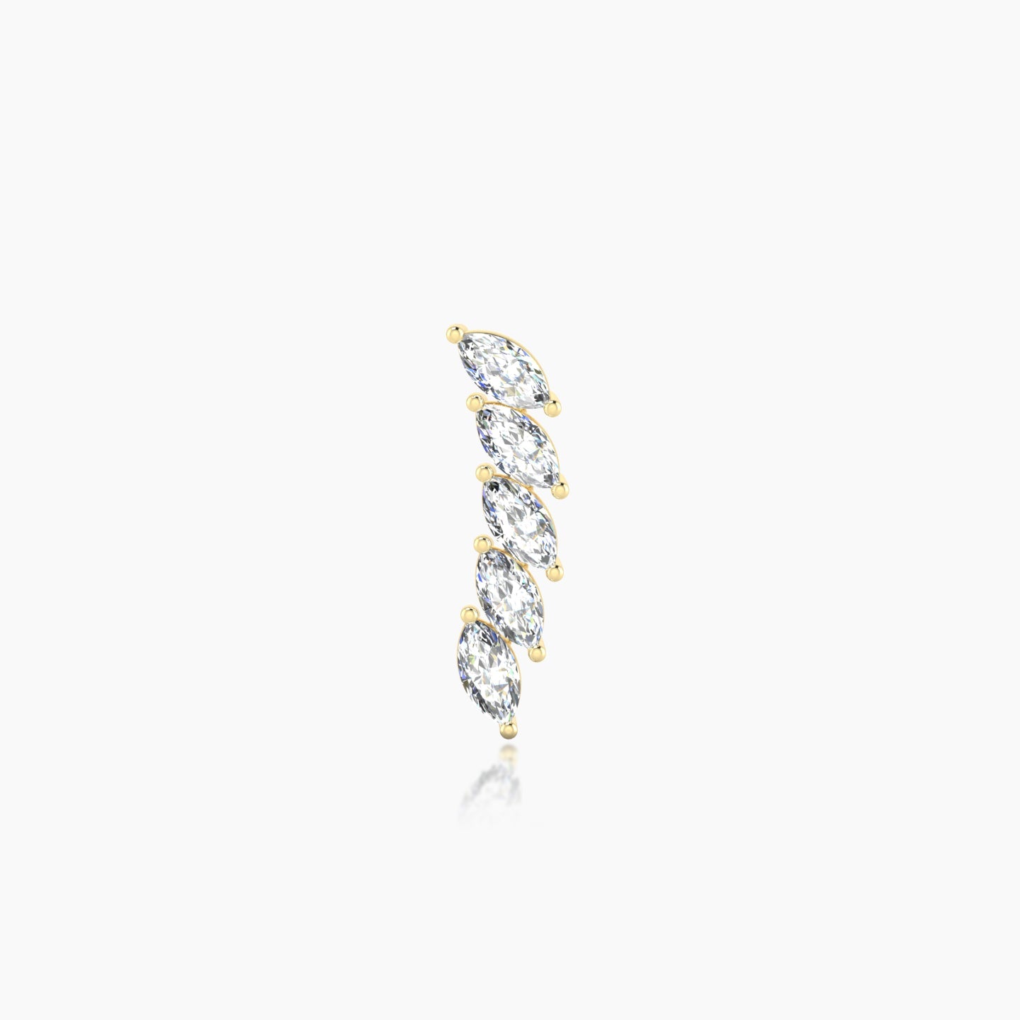 Celeste | 18k Yellow Gold 11 mm Long Diamond Earring