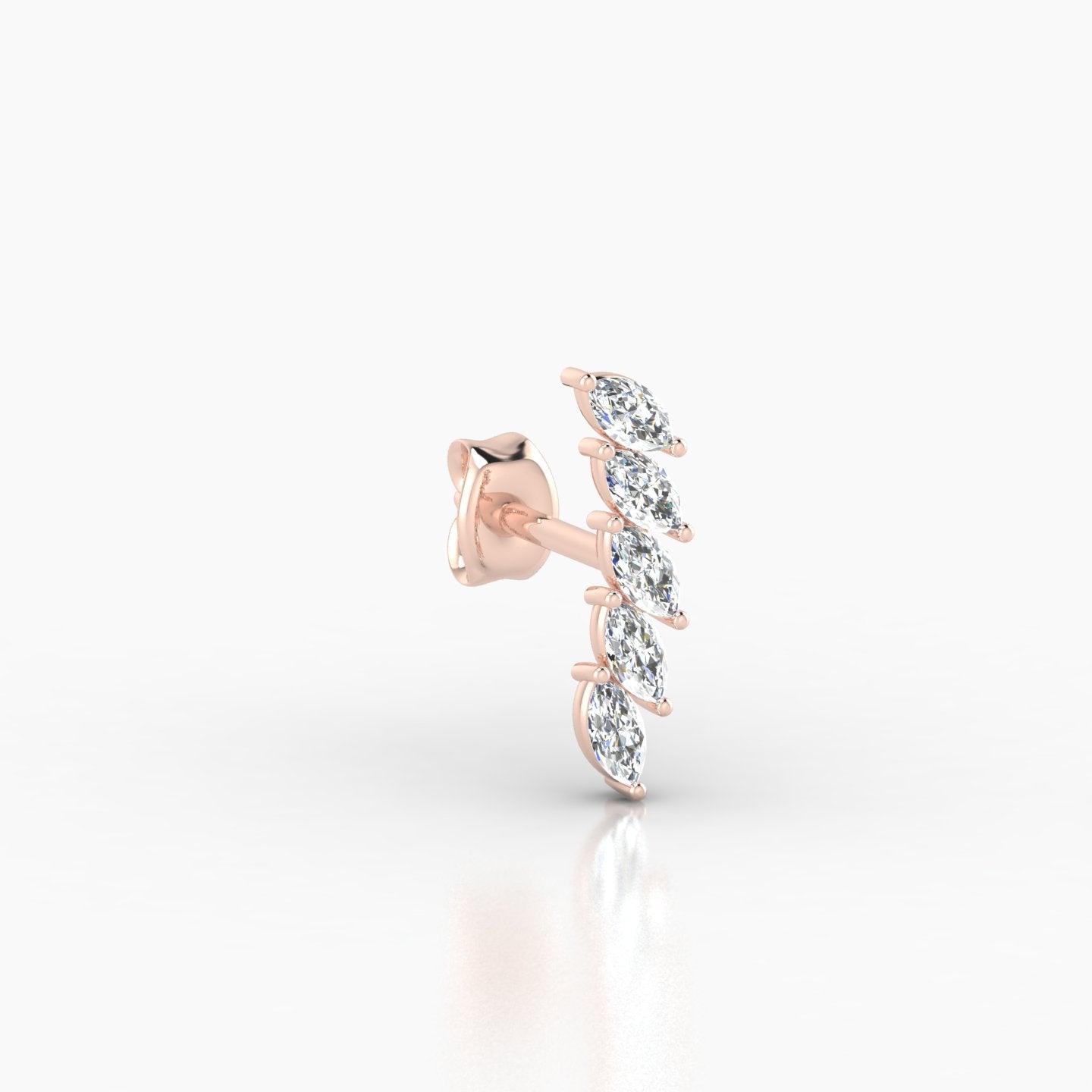 Celeste | 18k Rose Gold 11 mm Long Diamond Earring