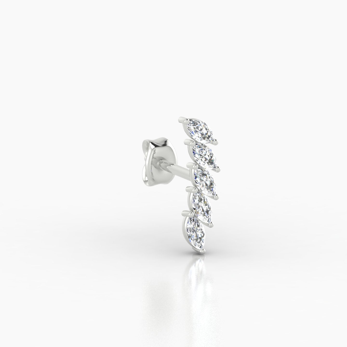 Celeste | 18k White Gold 11 mm Long Diamond Earring