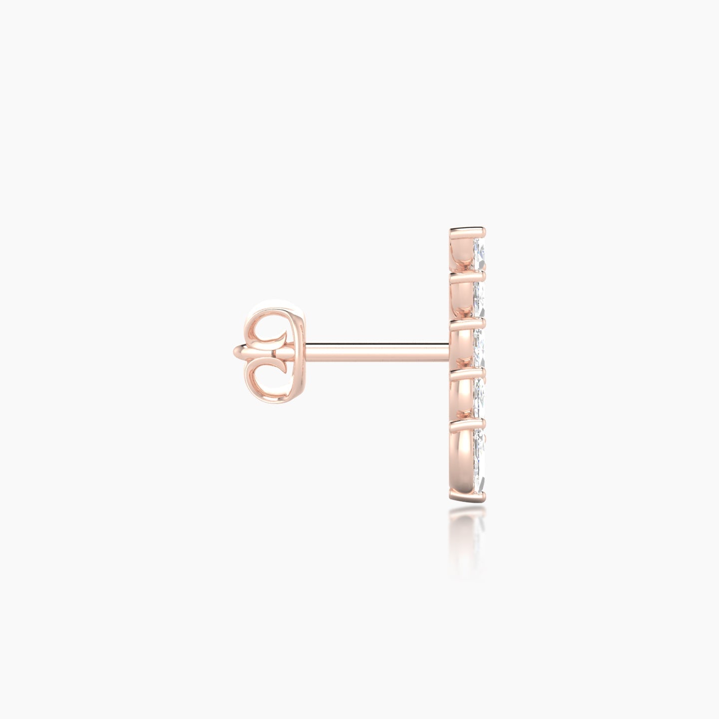 Celeste | 18k Rose Gold 11 mm Long Diamond Earring
