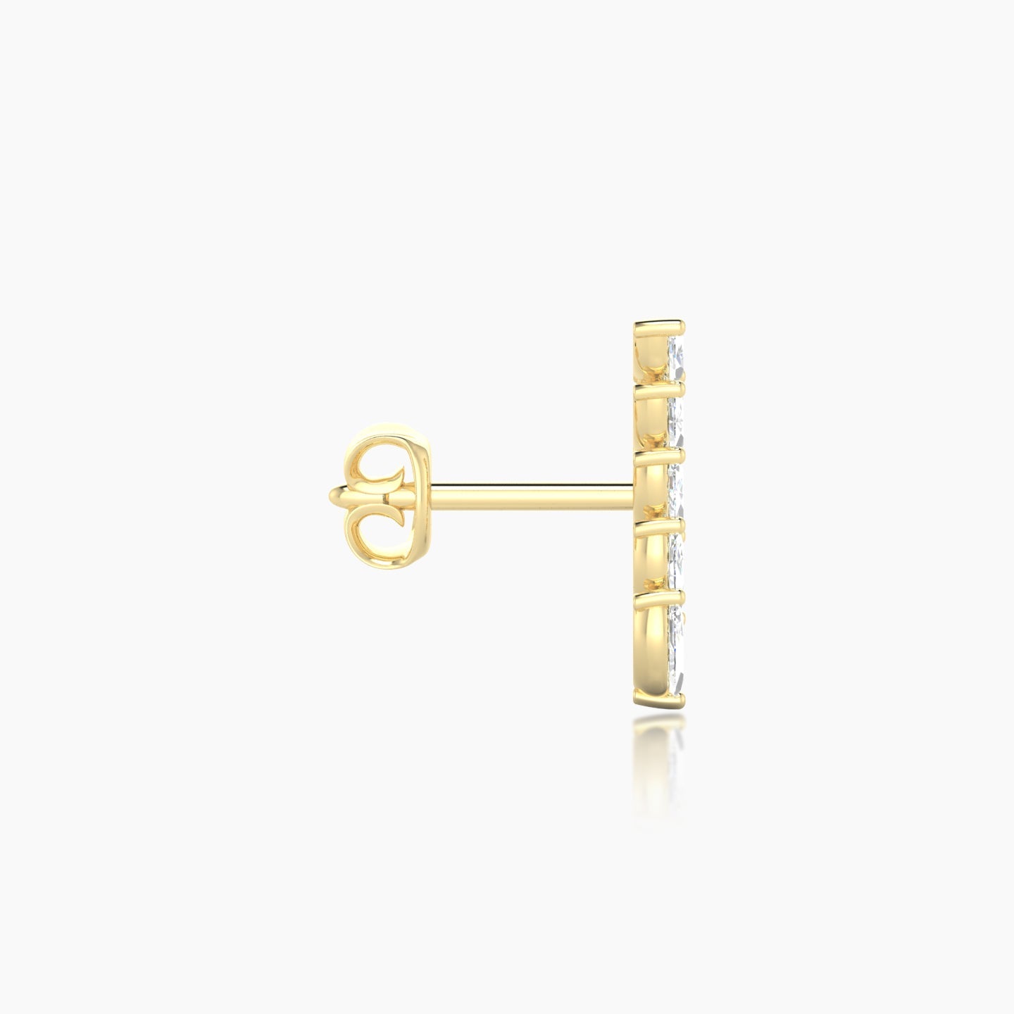 Celeste | 18k Yellow Gold 11 mm Long Diamond Earring