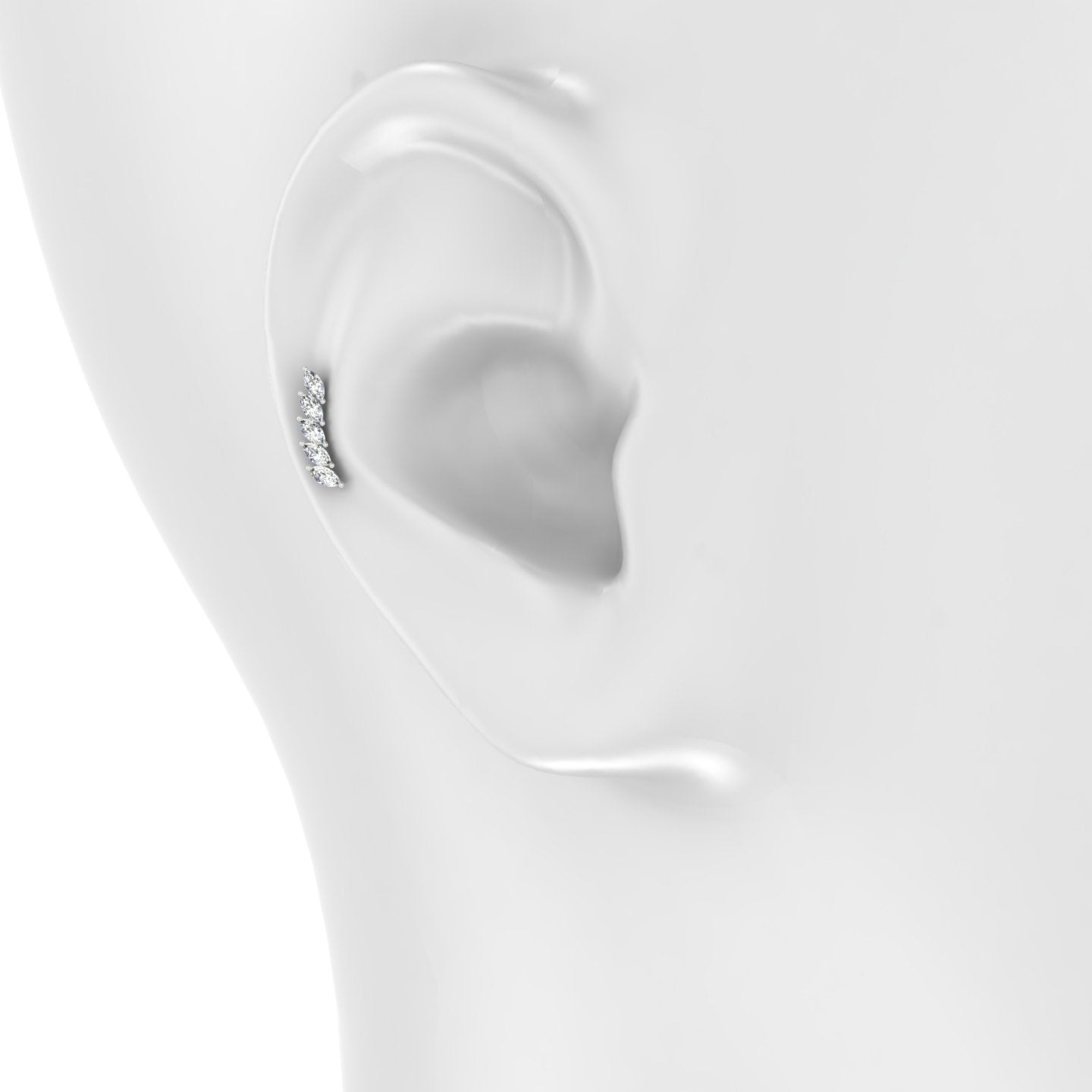 Celeste | 18k White Gold 11 mm Long Diamond Earring