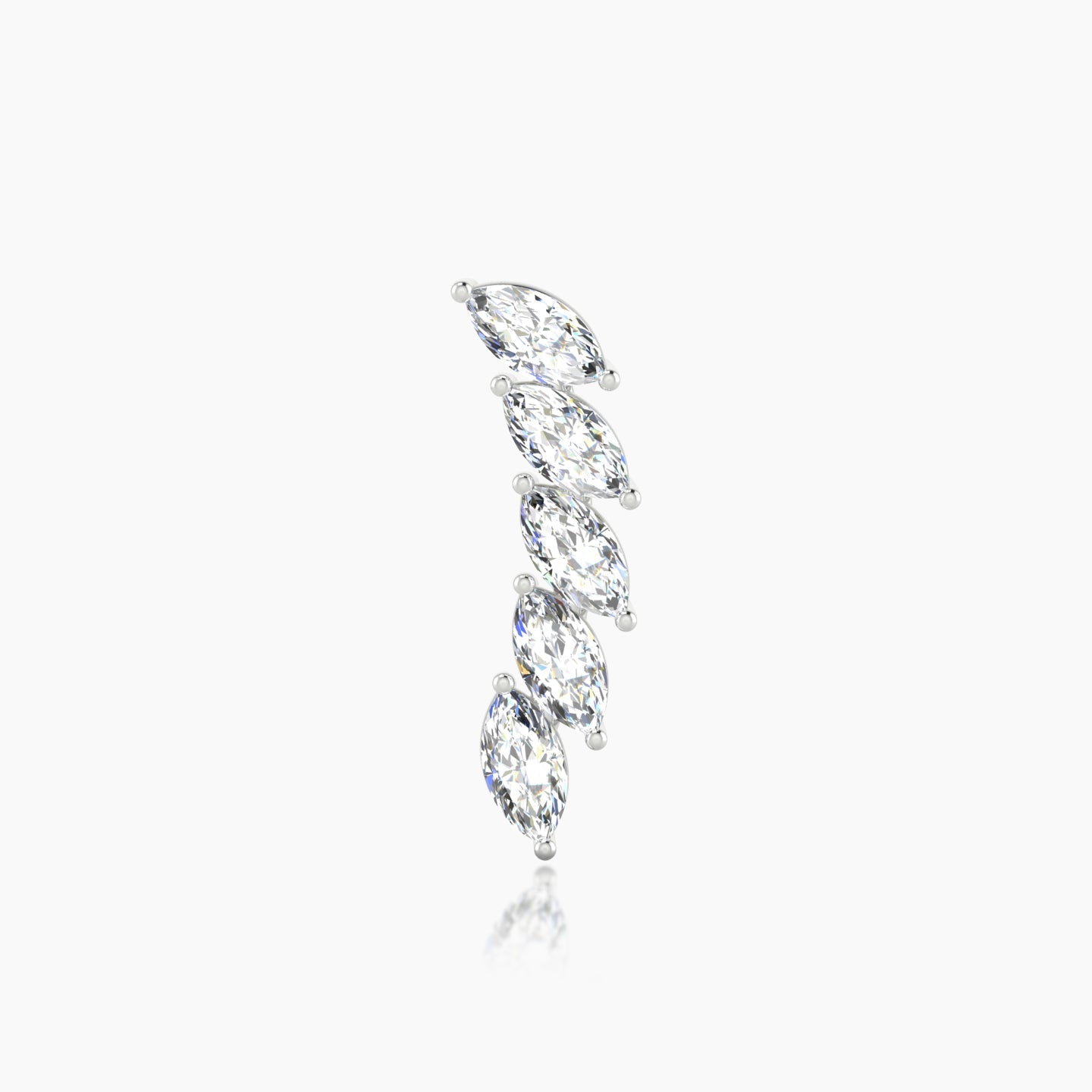 Celeste | 18k White Gold 14.5 mm Long Diamond Earring