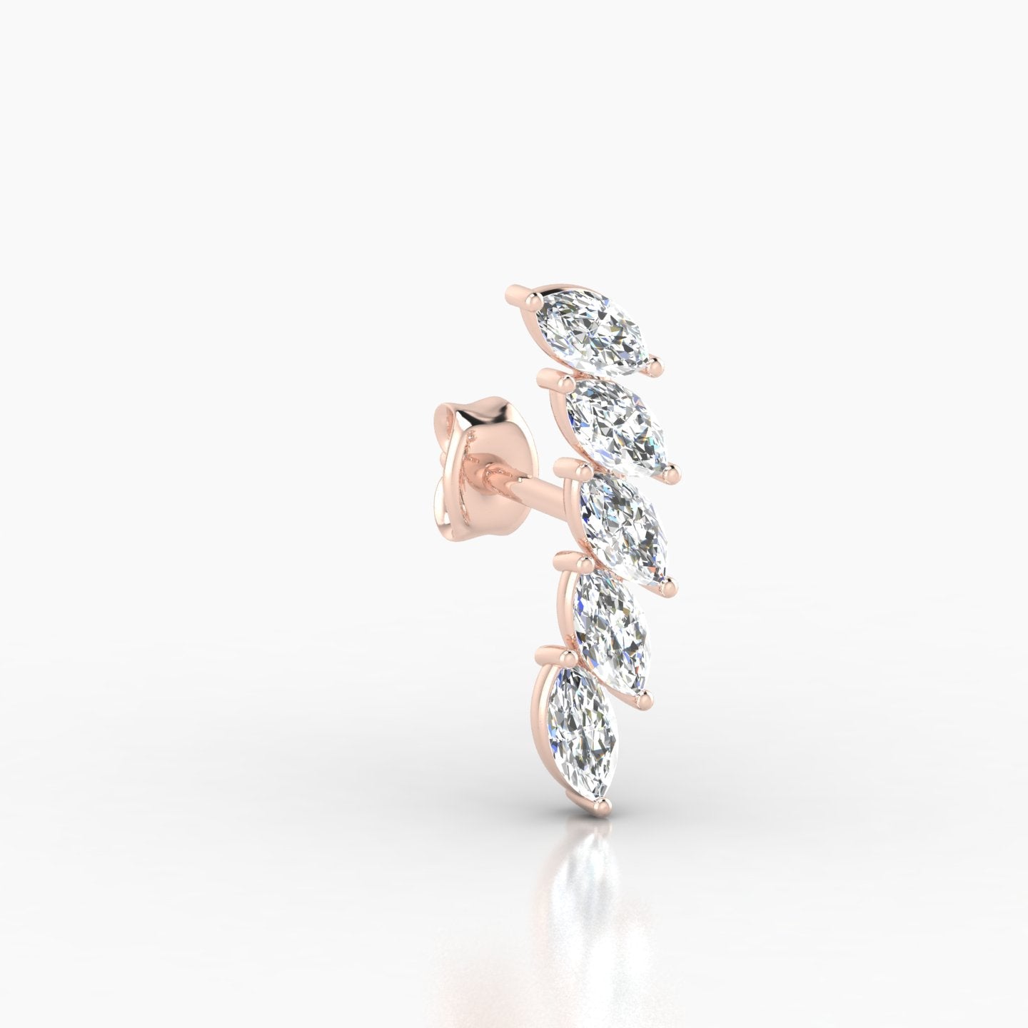 Celeste | 18k Rose Gold 14.5 mm Long Diamond Earring