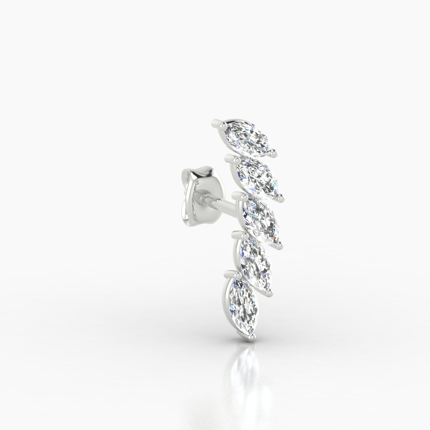 Celeste | 18k White Gold 14.5 mm Long Diamond Earring