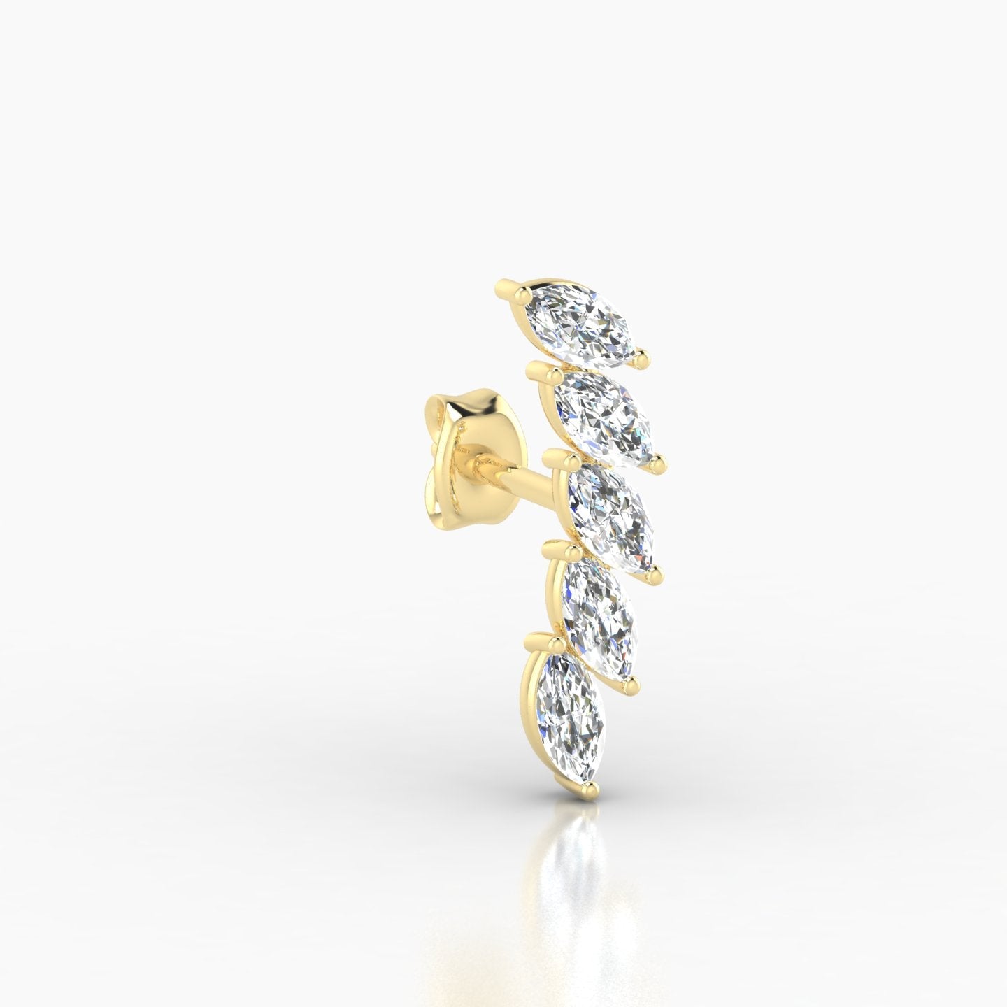 Celeste | 18k Yellow Gold 14.5 mm Long Diamond Earring