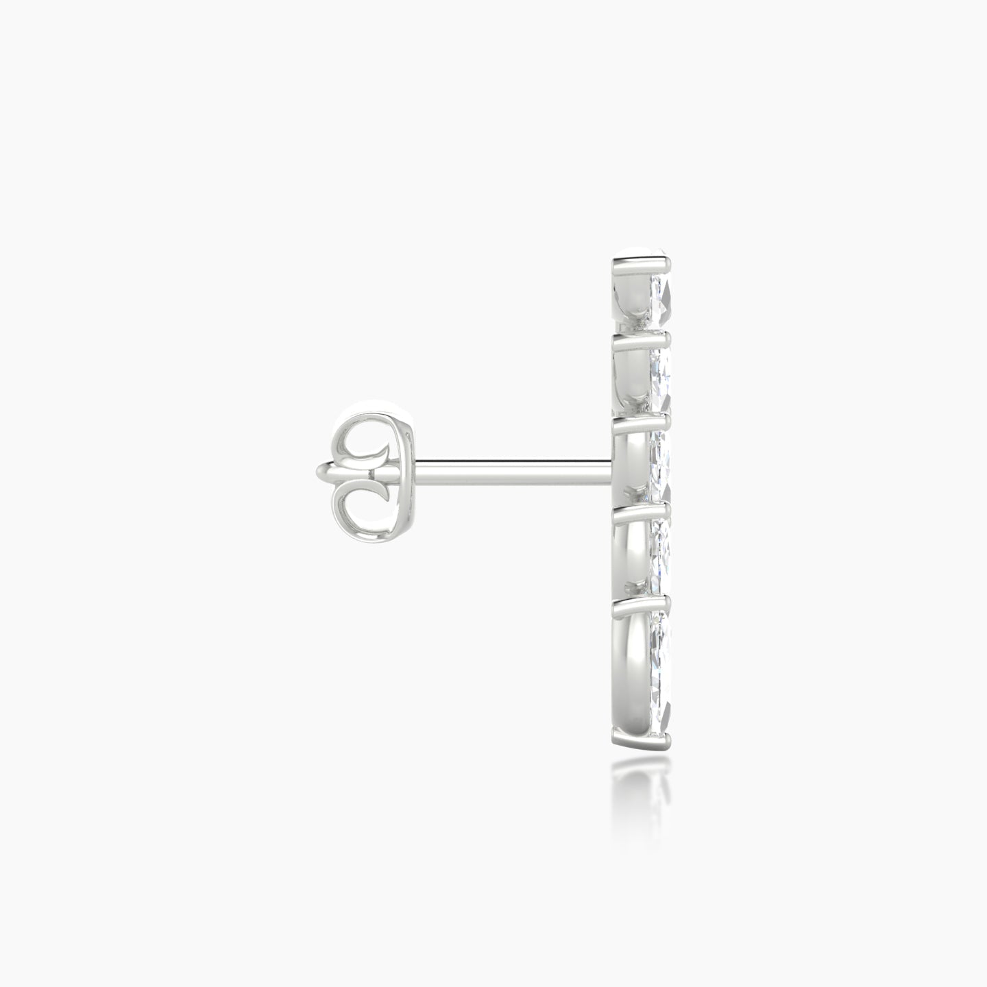 Celeste | 18k White Gold 14.5 mm Long Diamond Earring