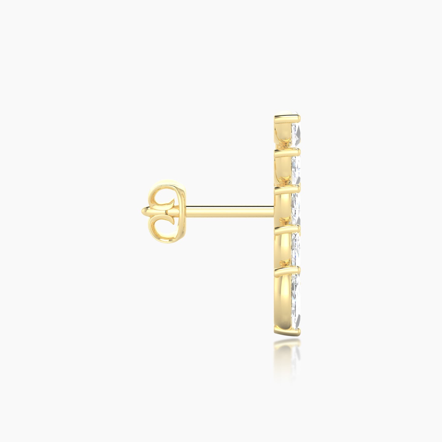 Celeste | 18k Yellow Gold 14.5 mm Long Diamond Earring
