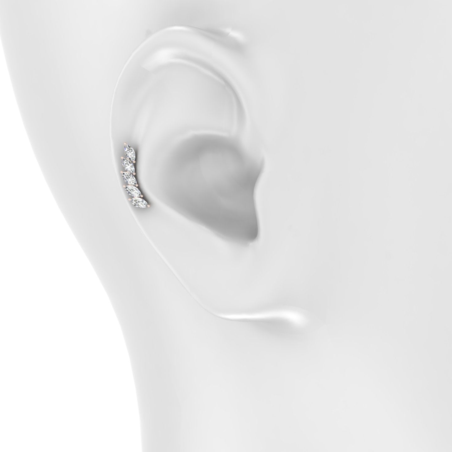 Celeste | 18k Rose Gold 14.5 mm Long Diamond Earring