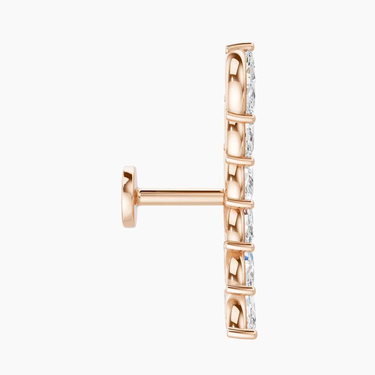 Celeste L | 18k Rose Gold 16.4 mm 5 mm Long Diamond Left Piercing
