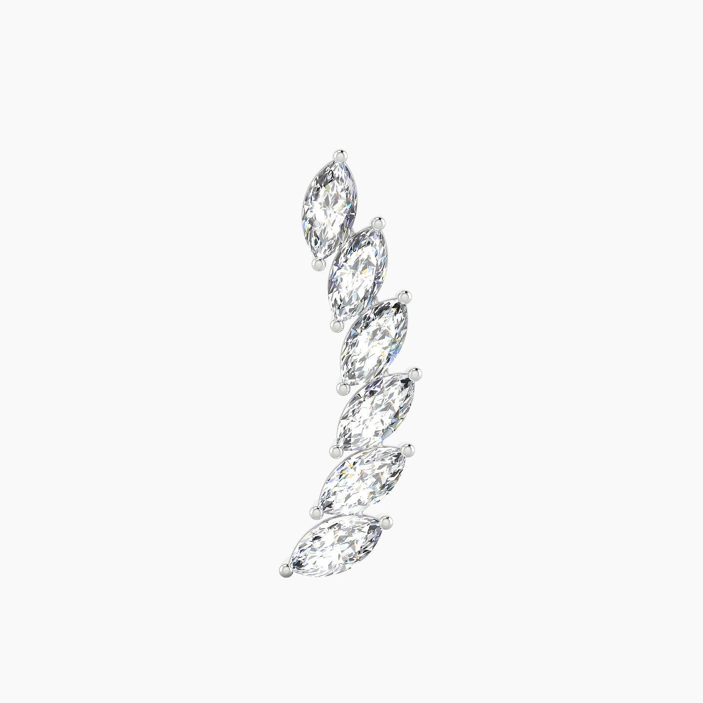 Celeste  L | 18k White Gold 16.4 mm 5 mm Long Diamond Left Piercing