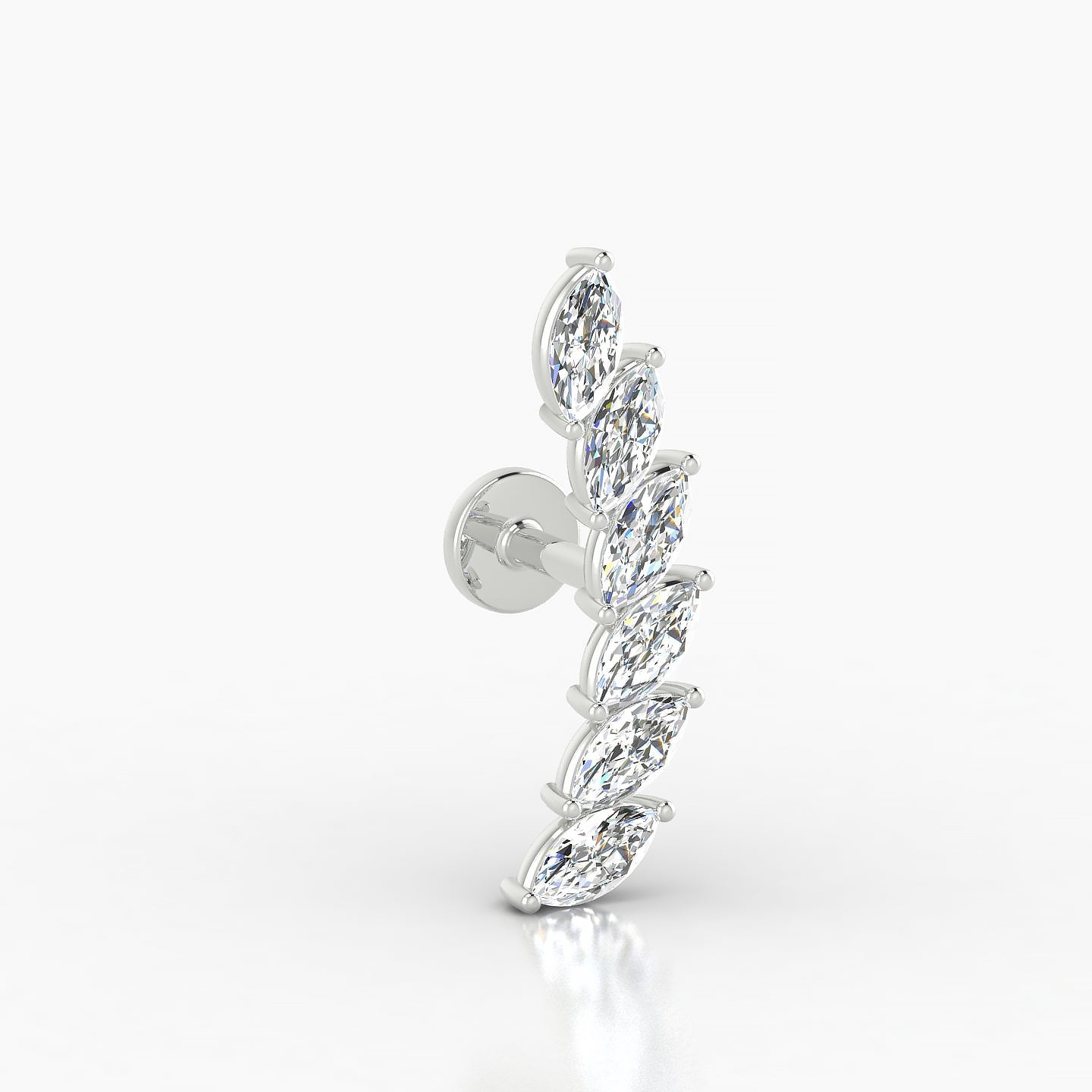 Celeste  L | 18k White Gold 16.4 mm 5 mm Long Diamond Left Piercing