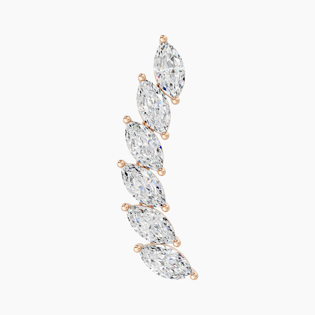 Celeste L | 18k Rose Gold 16.4 mm 5 mm Long Diamond Right Piercing