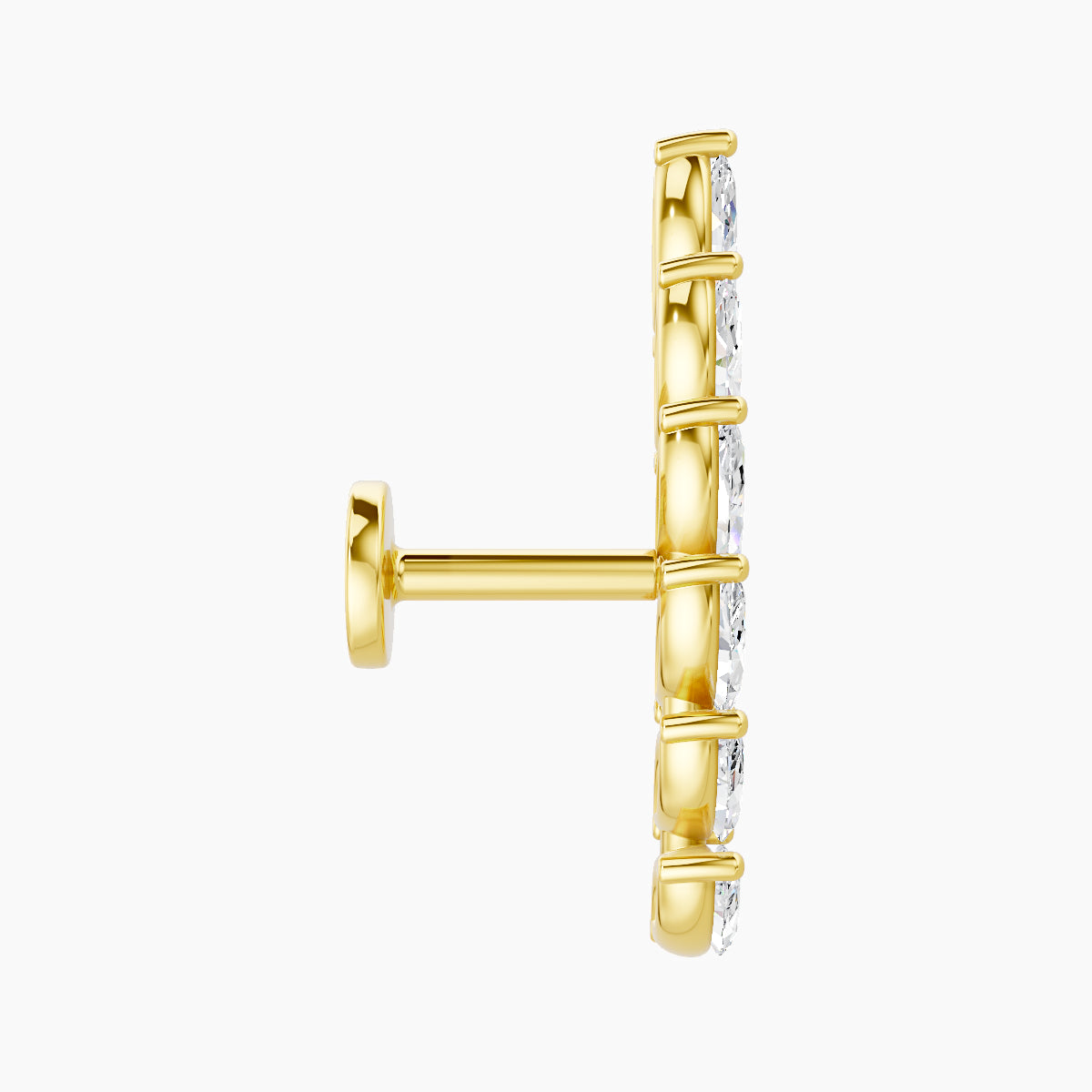 Celeste L | 18k Yellow Gold 16.4 mm 5 mm Long Diamond Right Piercing