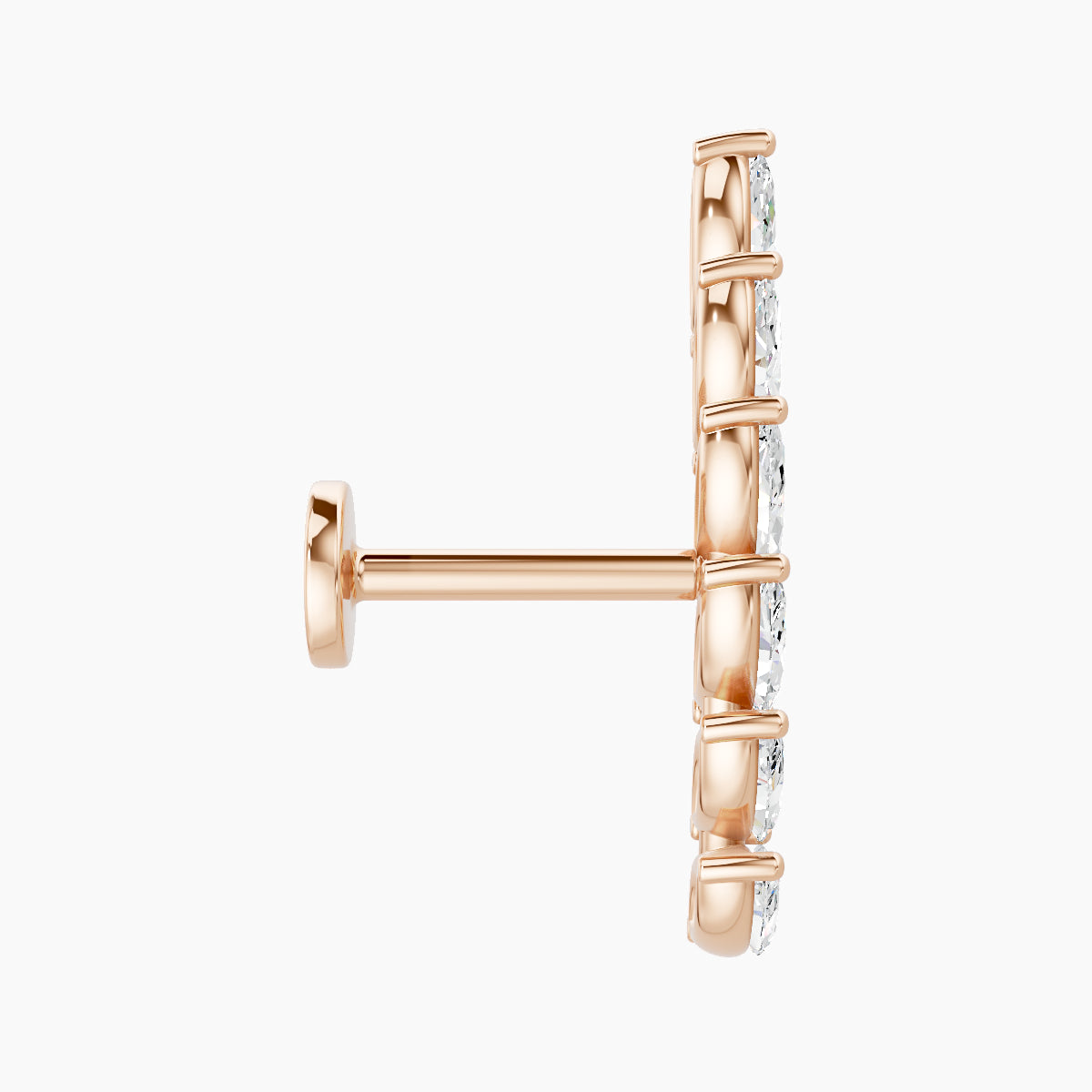 Celeste L | 18k Rose Gold 16.4 mm 6.5 mm Long Diamond Right Piercing