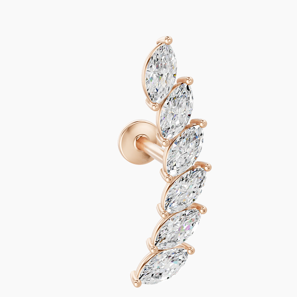 Celeste L | 18k Rose Gold 16.4 mm 8 mm Long Diamond Left Piercing