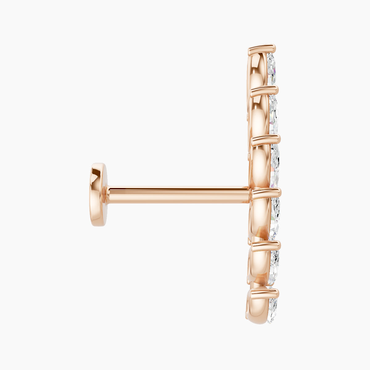 Celeste L | 18k Rose Gold 16.4 mm 8 mm Long Diamond Right Piercing