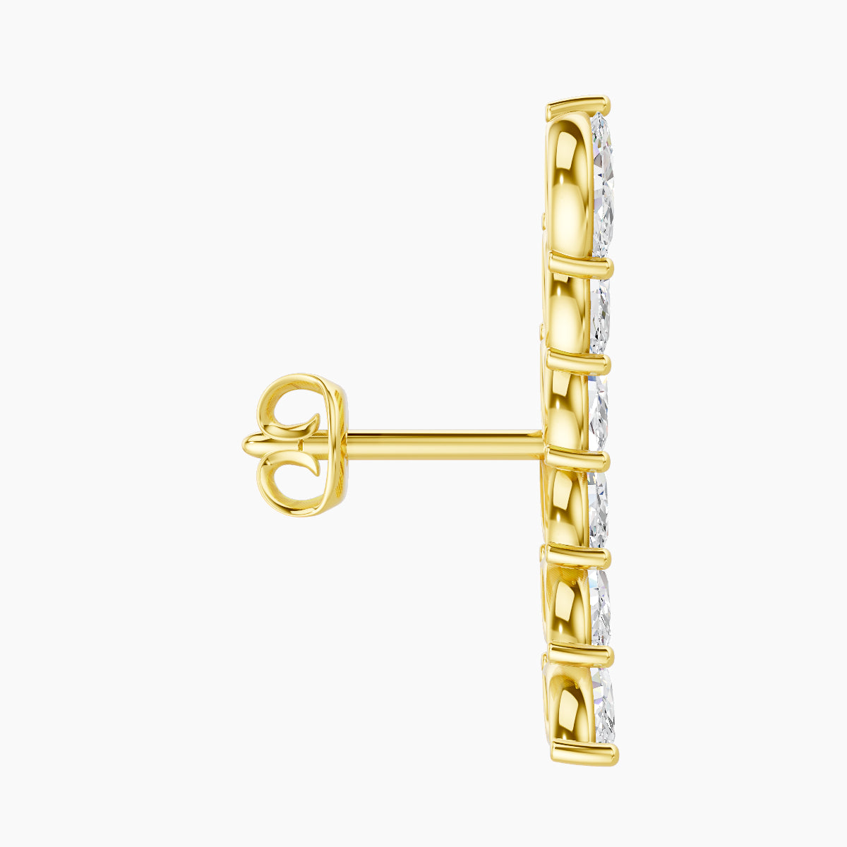 Celeste L | 18k Yellow Gold 16.4 mm Long Diamond Left Earring