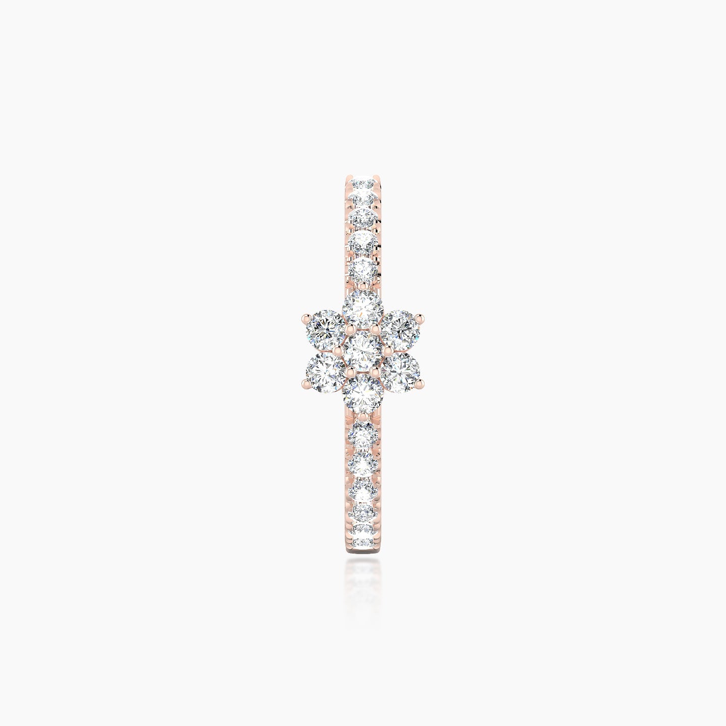 Chloris | 18k Rose Gold 11 mm Flower Diamond Hoop Piercing