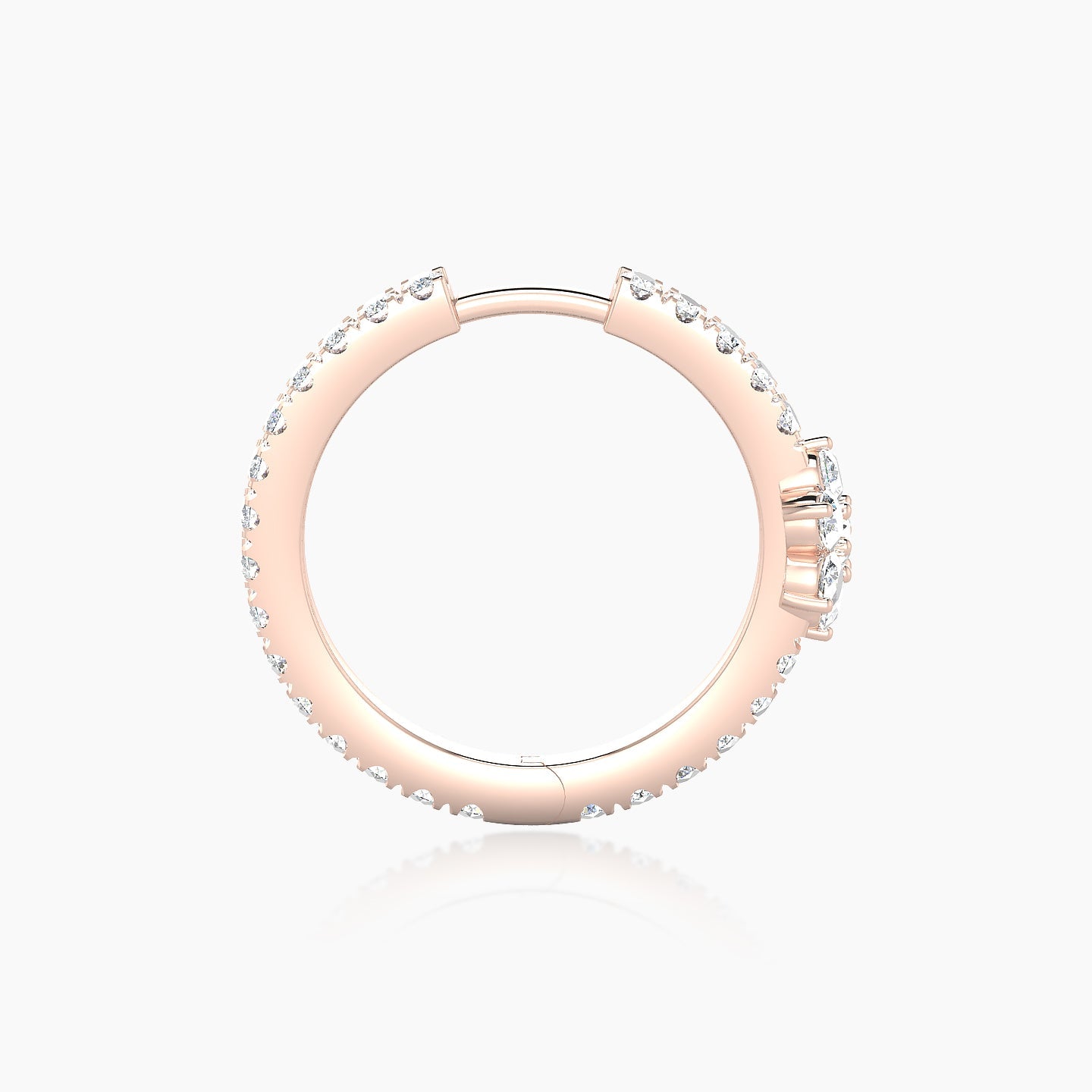 Chloris | 18k Rose Gold 11 mm Flower Diamond Hoop Piercing