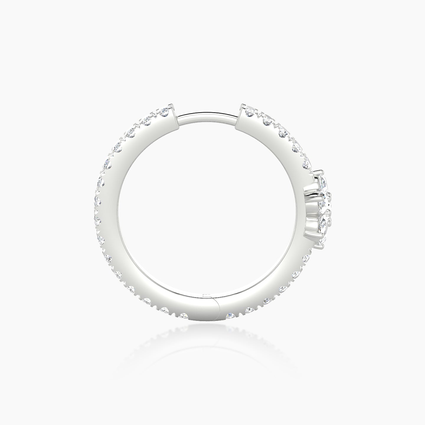 Chloris | 18k White Gold 11 mm Flower Diamond Hoop Piercing