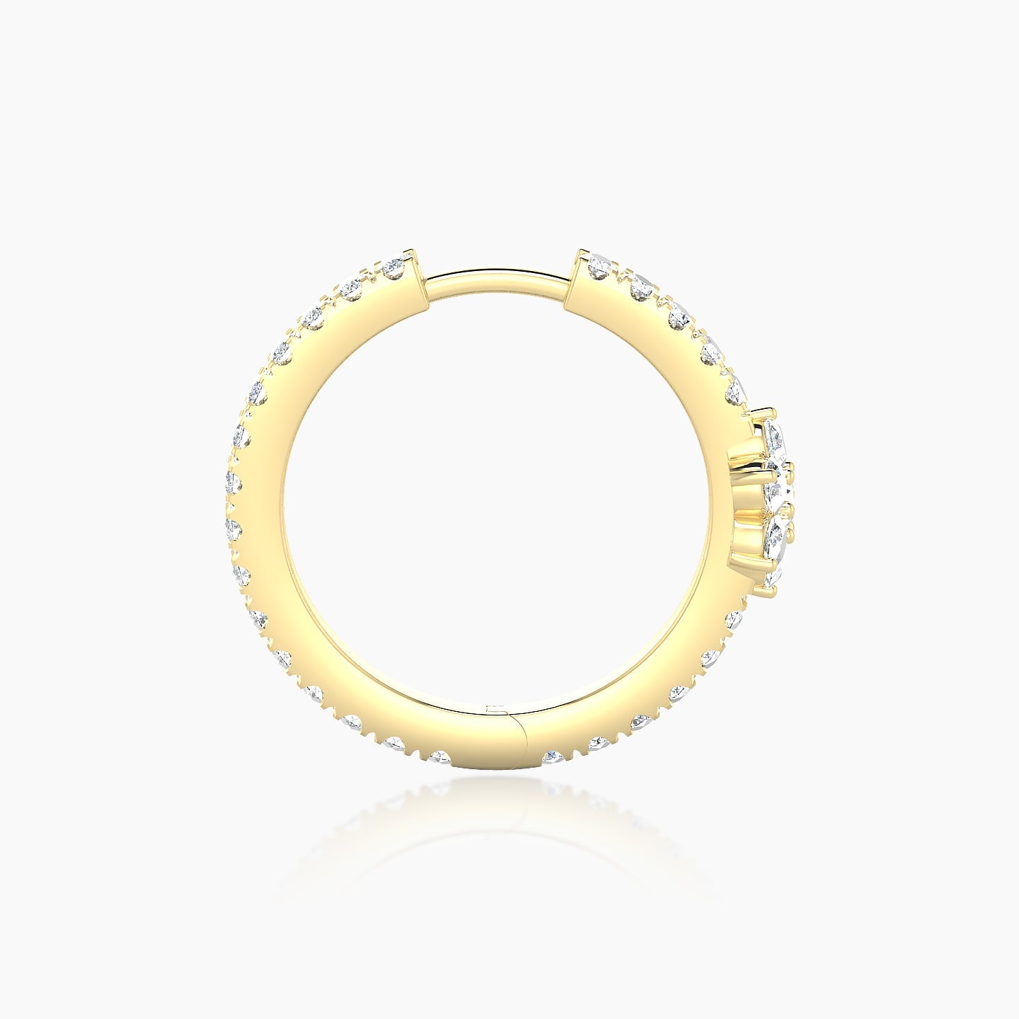 Chloris | 18k Yellow Gold 11 mm Flower Diamond Hoop Piercing