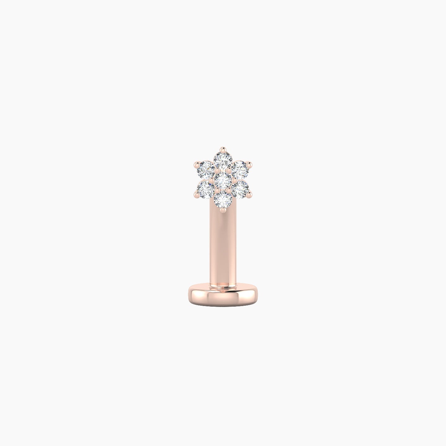 Chloris | 18k Rose Gold 4 mm 10 mm Flower Diamond Floating Navel Piercing